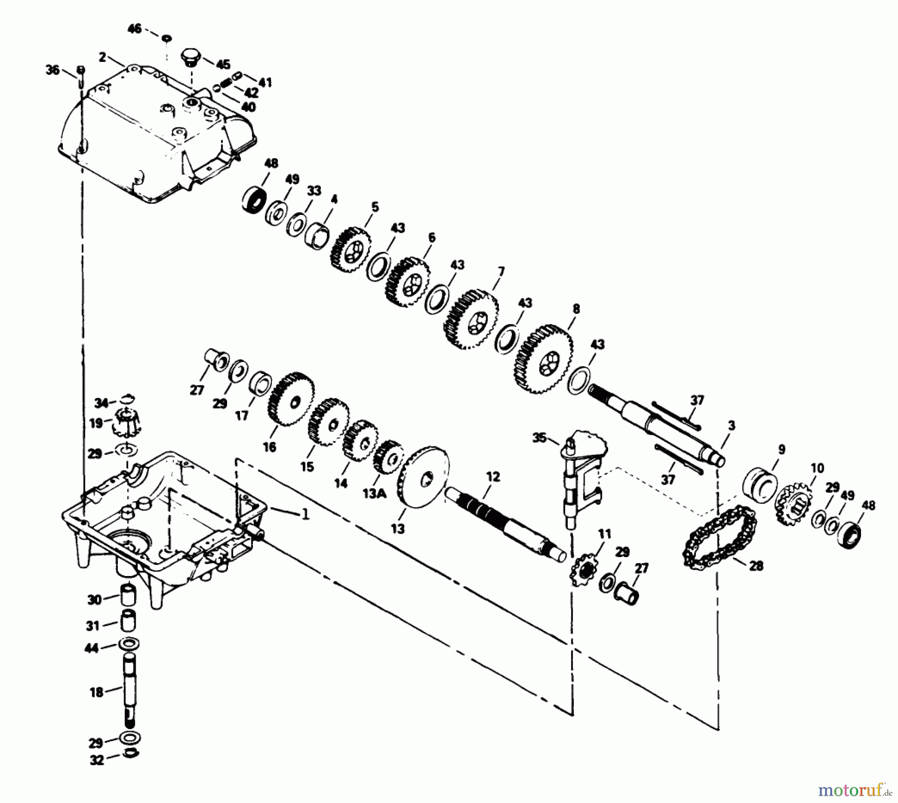  Toro Neu Mowers, Drive Unit Only 30156 - Toro Mid-Size Proline Gear Traction Unit, 12.5 hp, 1992 (200001-299999) PEERLESS TRANSMISSION MODEL NO. 700-039