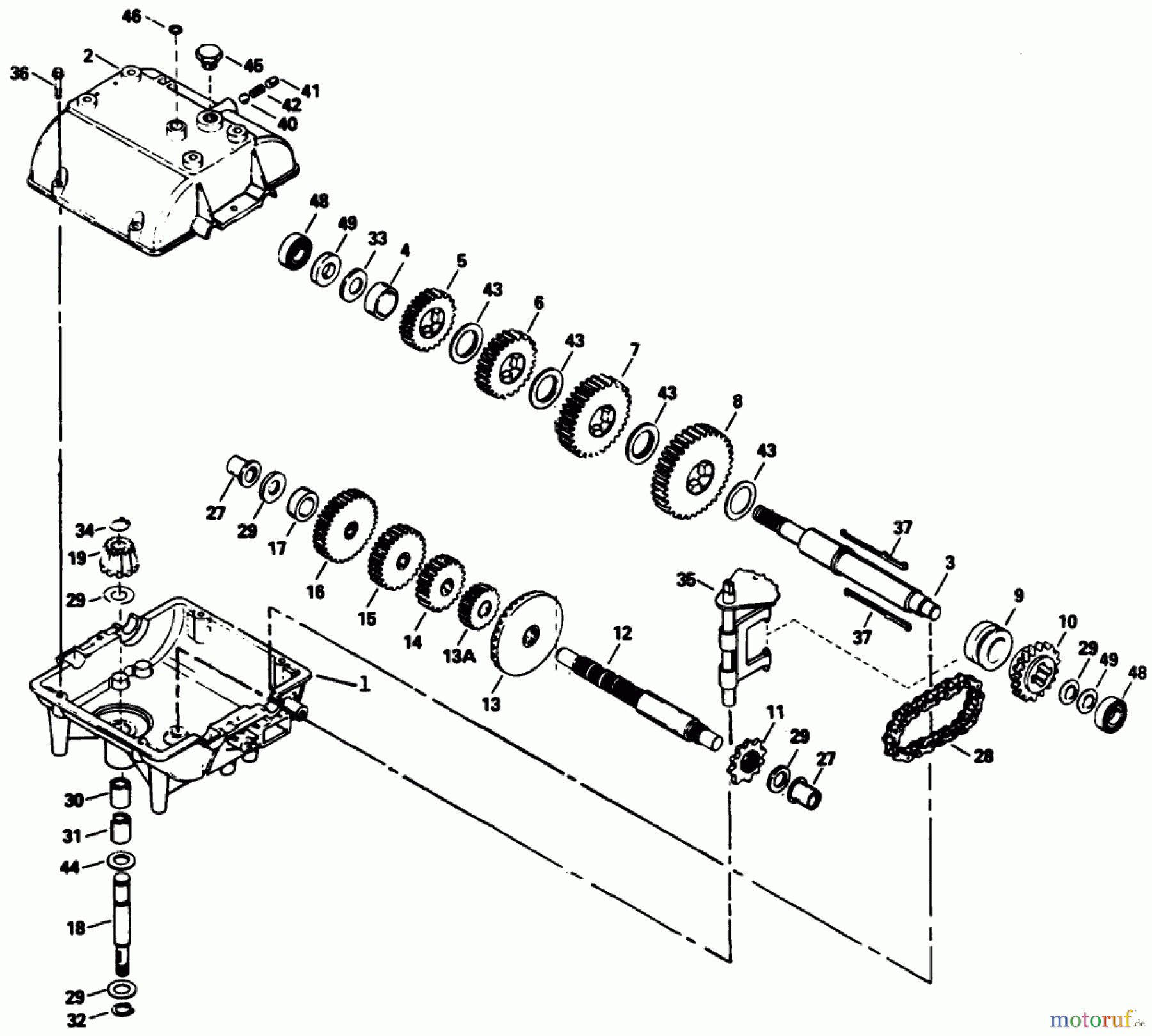  Toro Neu Mowers, Drive Unit Only 30165 - Toro Mid-Size Proline Gear Traction Unit, 12.5 hp, 1991 (1000001-1999999) TRANSMISSION MODEL NO. 700-039