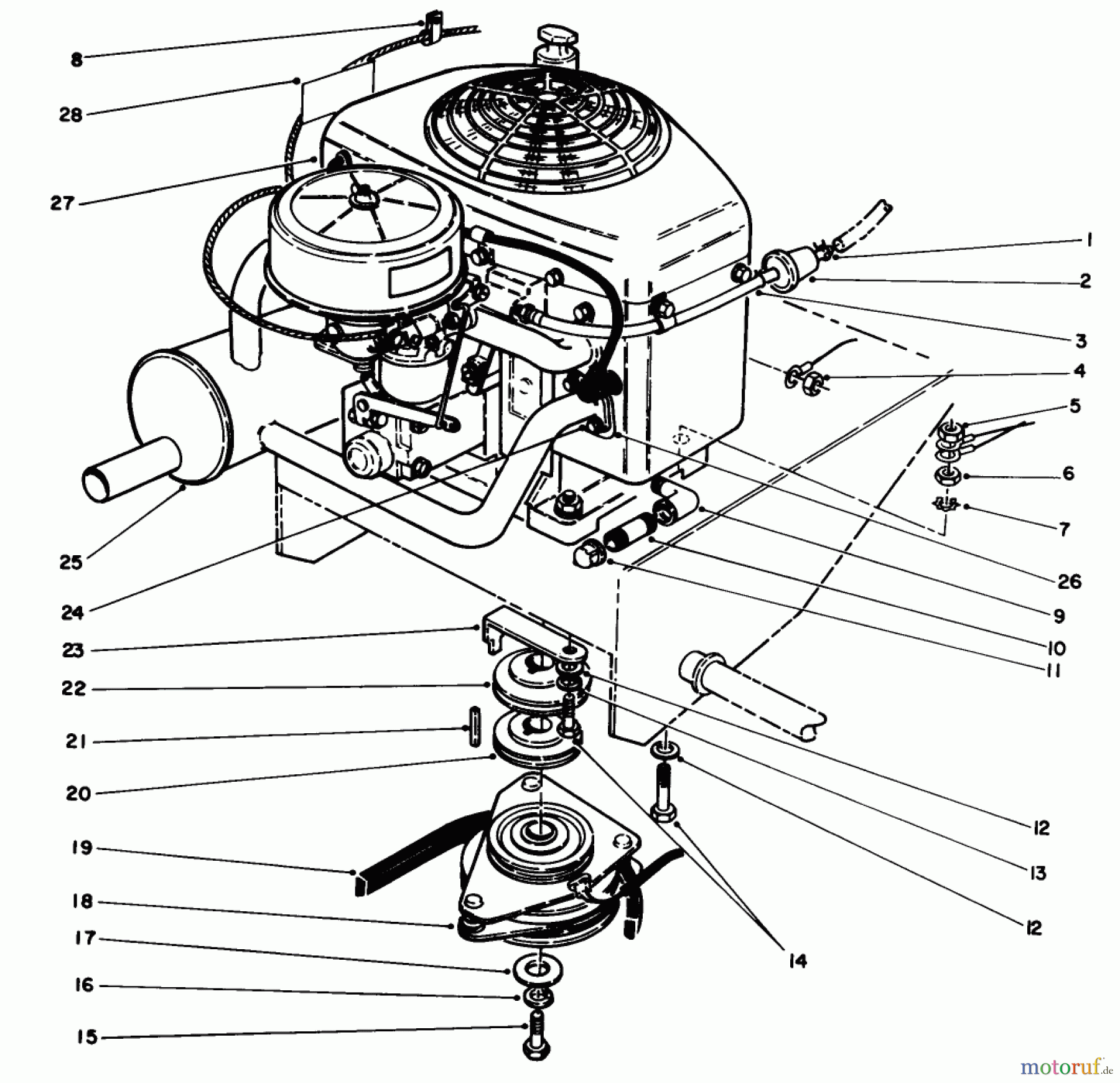  Toro Neu Mowers, Drive Unit Only 30180 - Toro Mid-Size Proline Gear Traction Unit, 16 hp, 1992 (200001-299999) ENGINE ASSEMBLY