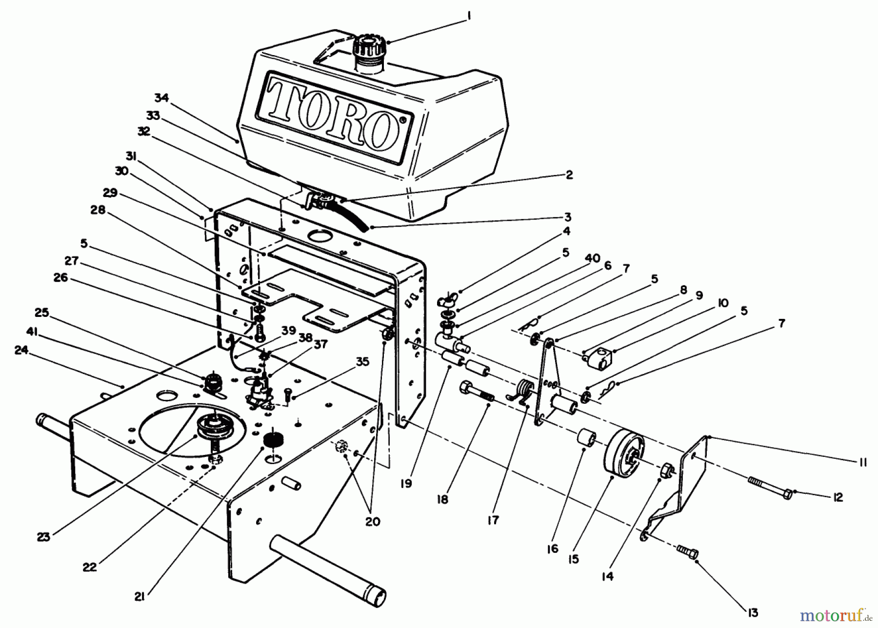  Toro Neu Mowers, Drive Unit Only 30180 - Toro Mid-Size Proline Gear Traction Unit, 16 hp, 1993 (390001-399999) FRAME ASSEMBLY