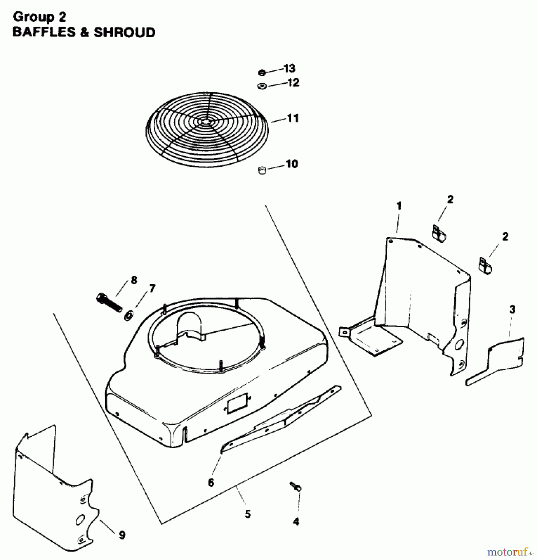Toro Neu Mowers, Drive Unit Only 30180 - Toro Mid-Size Proline Gear Traction Unit, 16 hp, 1994 (490001-490730) ENGINE KOHLER MODEL NO. MV16S-TYPE PS56519 BAFFLE & SHROUD GROUP 2