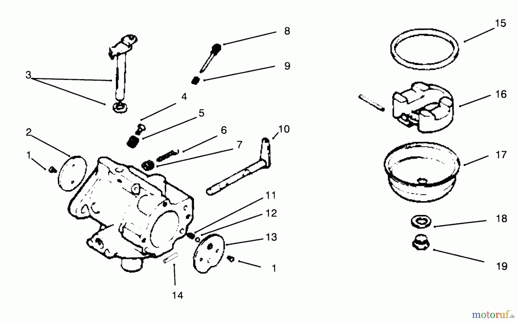  Toro Neu Mowers, Drive Unit Only 30180 - Toro Mid-Size Proline Gear Traction Unit, 16 hp, 1995 (590001-599999) CARBURETOR ENGINE KOHLER MODEL NO. MV16S-TYPE PS56519