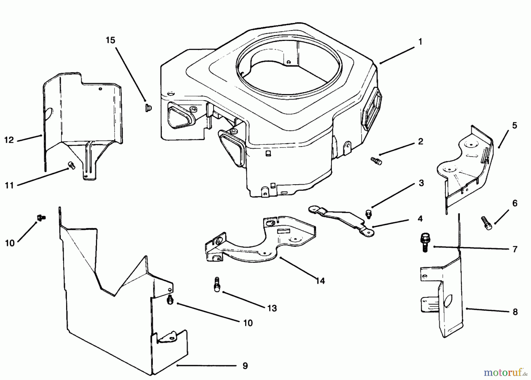 Toro Neu Mowers, Drive Unit Only 30181 - Toro Mid-Size Proline Gear Traction Unit, 16 hp, 1995 (59000001-59999999) BLOWER HOUSING & BAFFLES KOHLER ENGINE CV18S - PS 61521