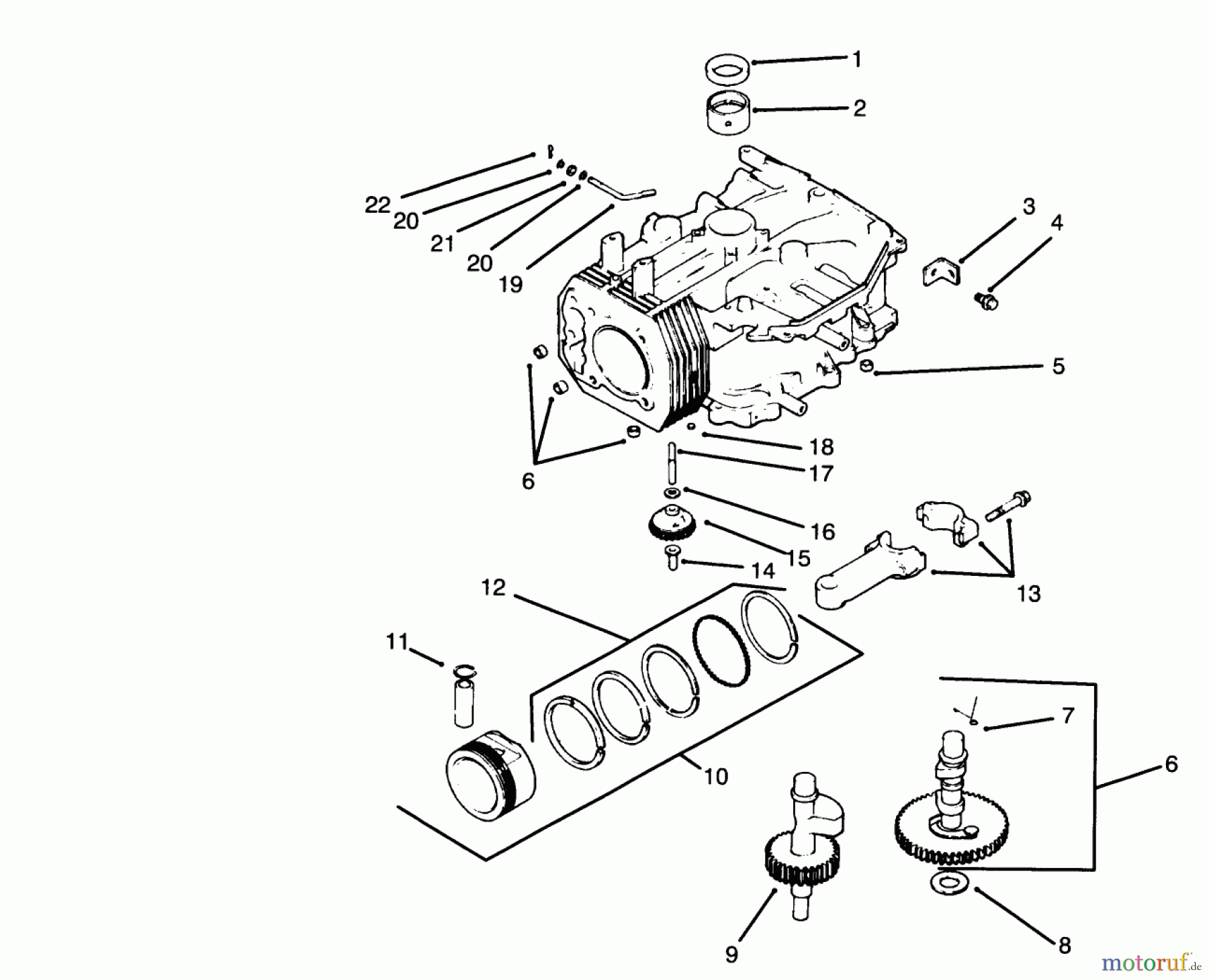  Toro Neu Mowers, Drive Unit Only 30186 - Toro Mid-Size Proline Hydro Traction Unit, 14 hp, 1995 (590001-599999) CRANKCASE-ENGINE KOHLER MODEL NO. CV14 S-1429