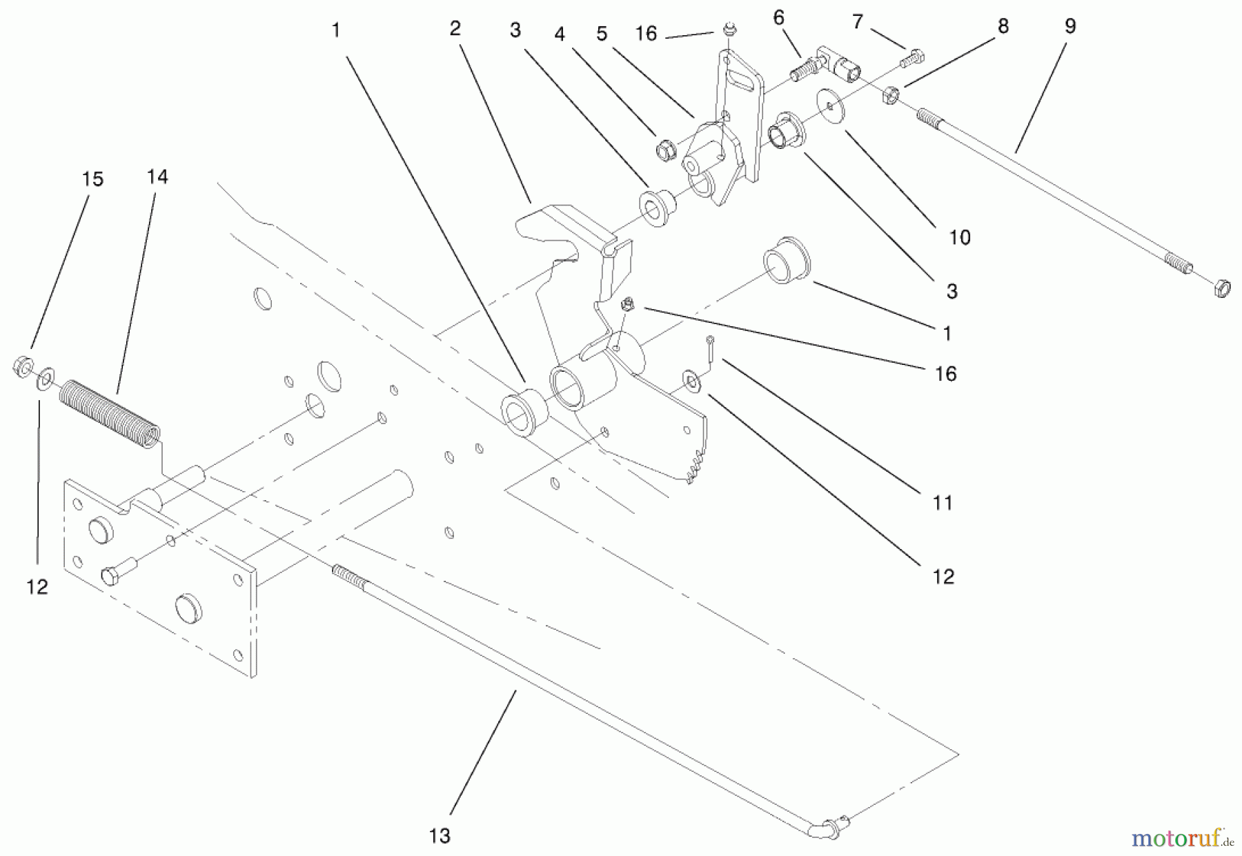  Toro Neu Mowers, Lawn & Garden Tractor Seite 1 73561SEI (522xi) - Toro 522xi Indy Special Edition Garden Tractor, 2000 (200000001-200999999) LOWER PARKING BRAKE ASSEMBLY