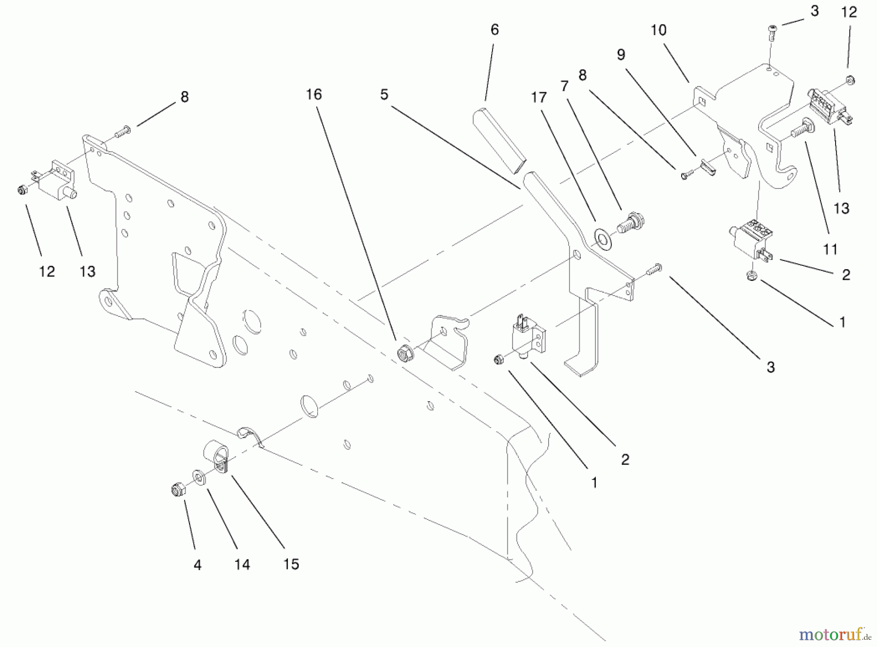  Toro Neu Accessories, Mower 104-4671 - Toro Sales Kit, 522xi Indy Special Edition Garden Tractor UPPER PARKING BRAKE ASSEMBLY