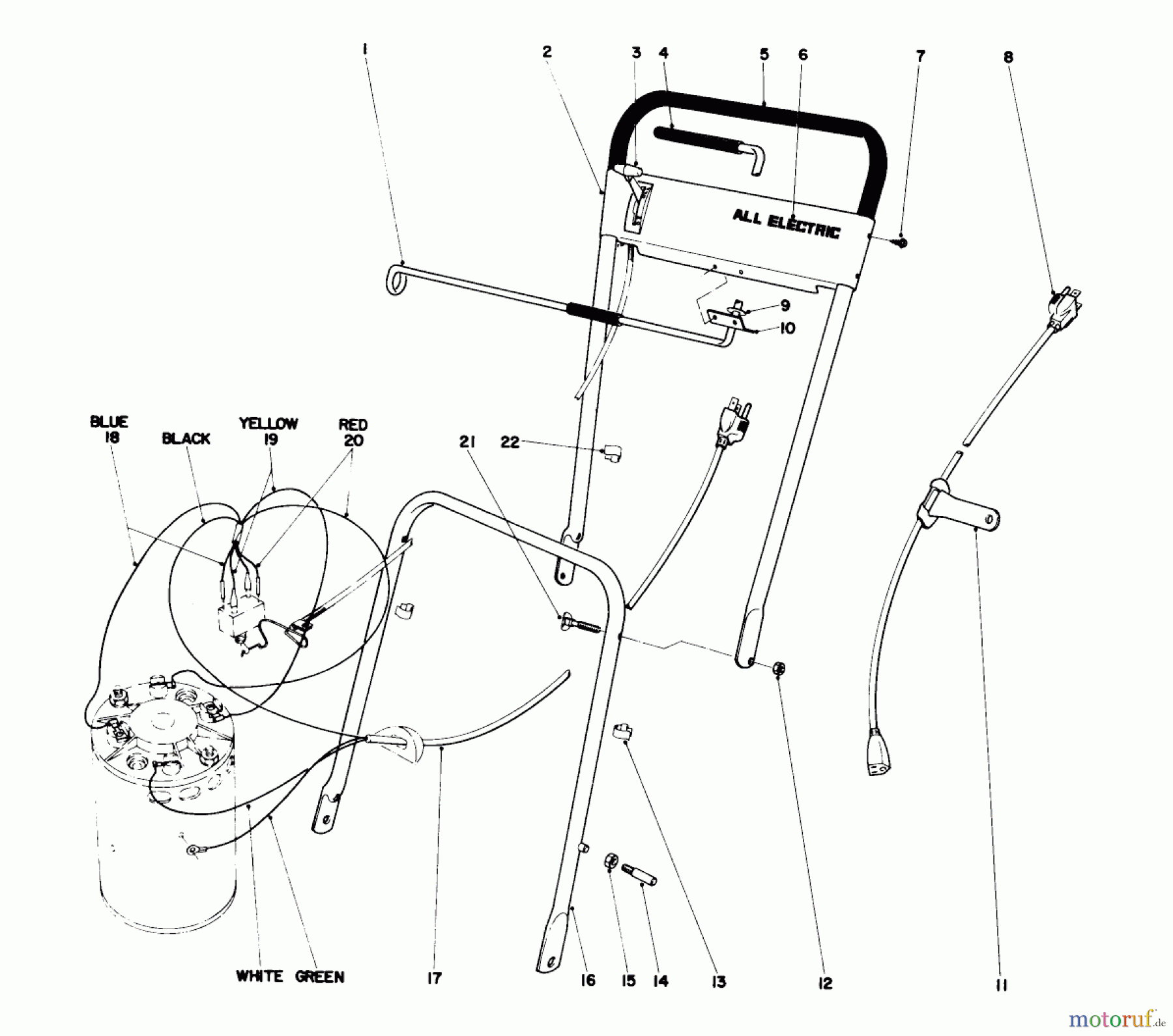 Toro Neu Mowers, Electric 16050 - Toro Electric Lawnmower, 1972 (2000001-2999999) HANDLE ASSEMBLY