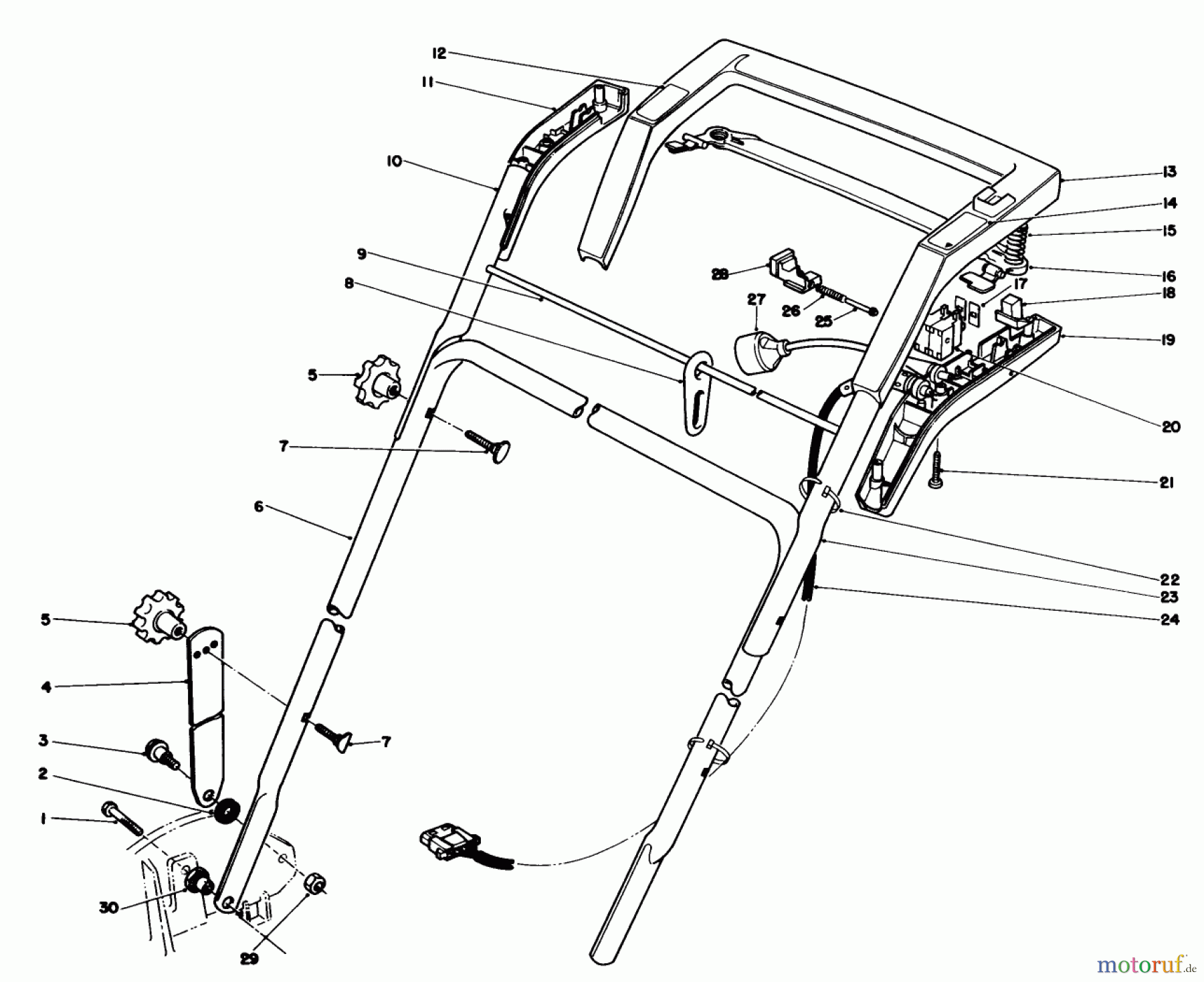  Toro Neu Mowers, Electric 20564 - Toro Electric Lawnmower, 1985 (5000001-5999999) HANDLE ASSEMBLY