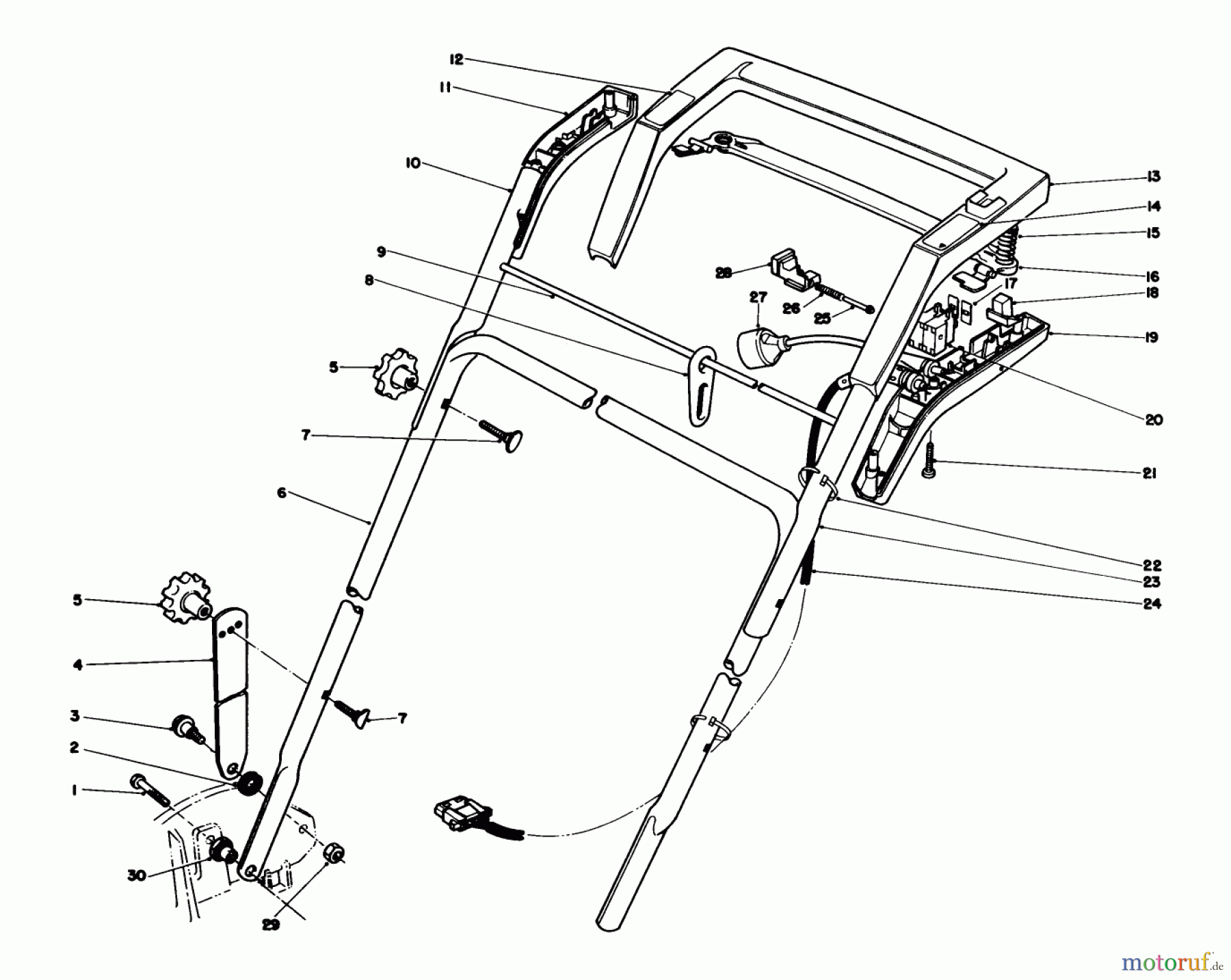  Toro Neu Mowers, Electric 20564 - Toro Electric Lawnmower, 1987 (7000001-7999999) HANDLE ASSEMBLY