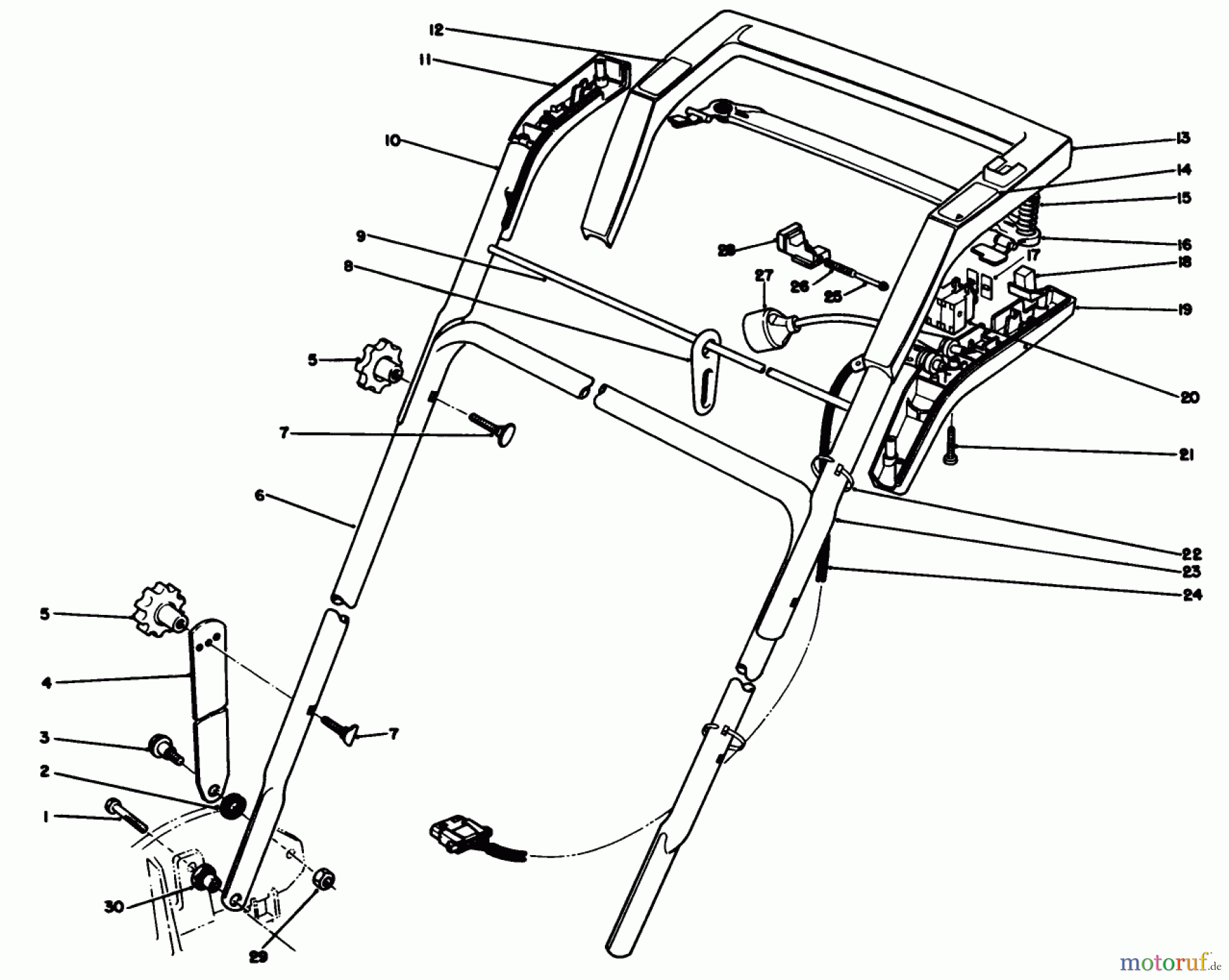  Toro Neu Mowers, Electric 20564 - Toro Electric Lawnmower, 1989 (9000001-9999999) HANDLE ASSEMBLY