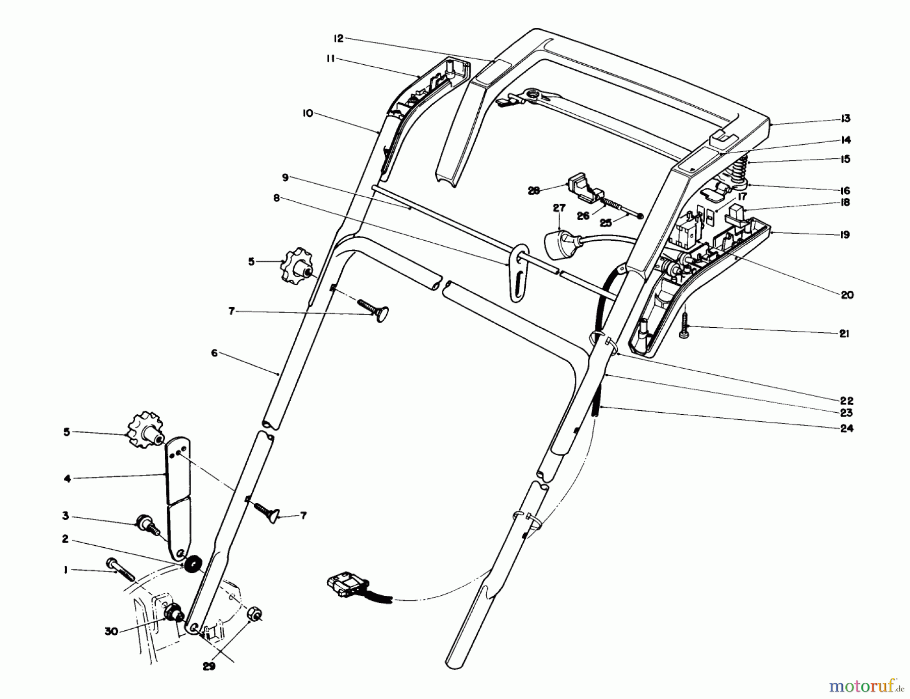  Toro Neu Mowers, Electric 20564C - Toro Electric Lawnmower, 1987 (7000001-7999999) HANDLE ASSEMBLY