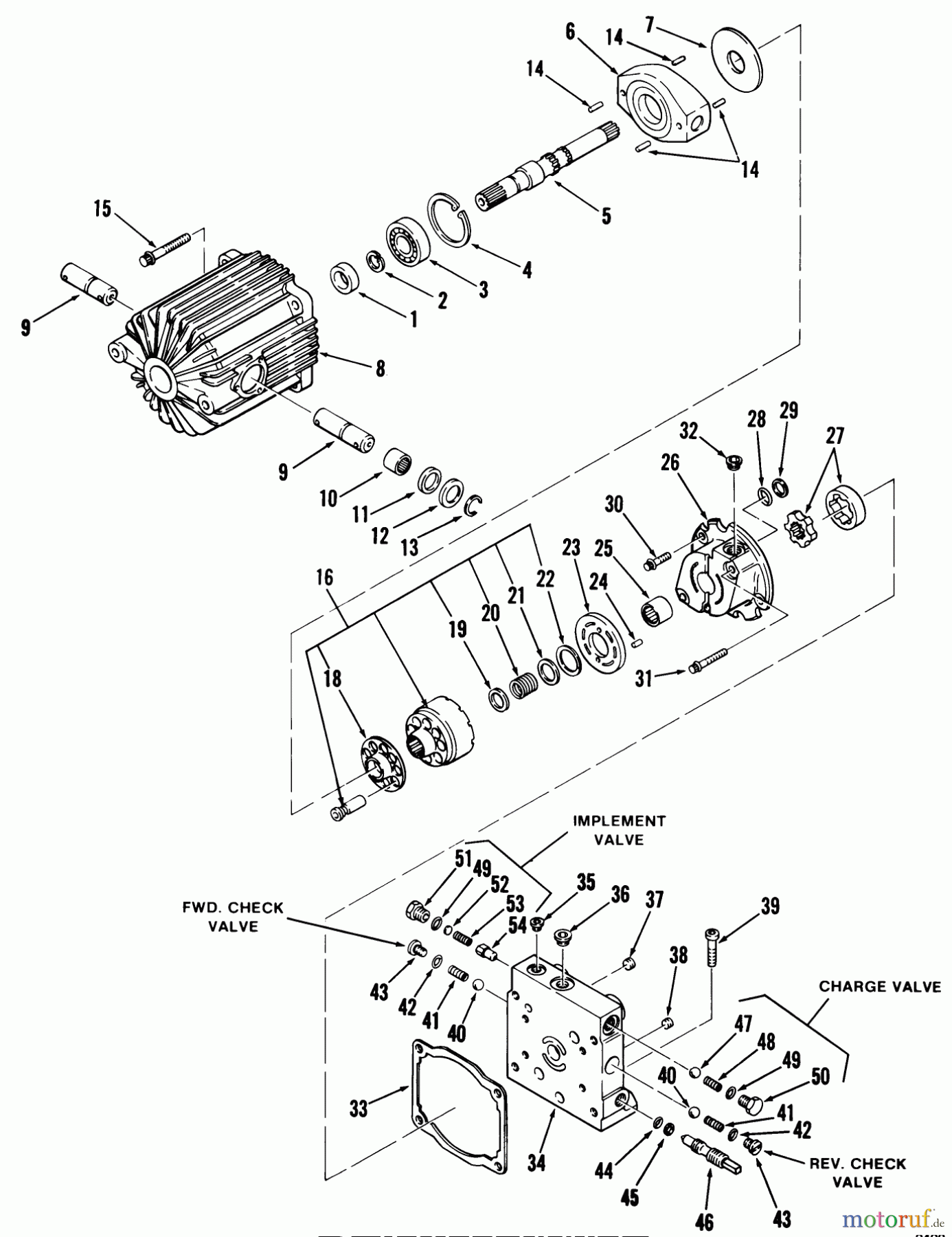  Toro Neu Mowers, Lawn & Garden Tractor Seite 1 01-20KS00 (D-200) - Toro D-200 Automatic Tractor, 1980 HYDROSTATIC TRANSMISSION-PUMP SECTION