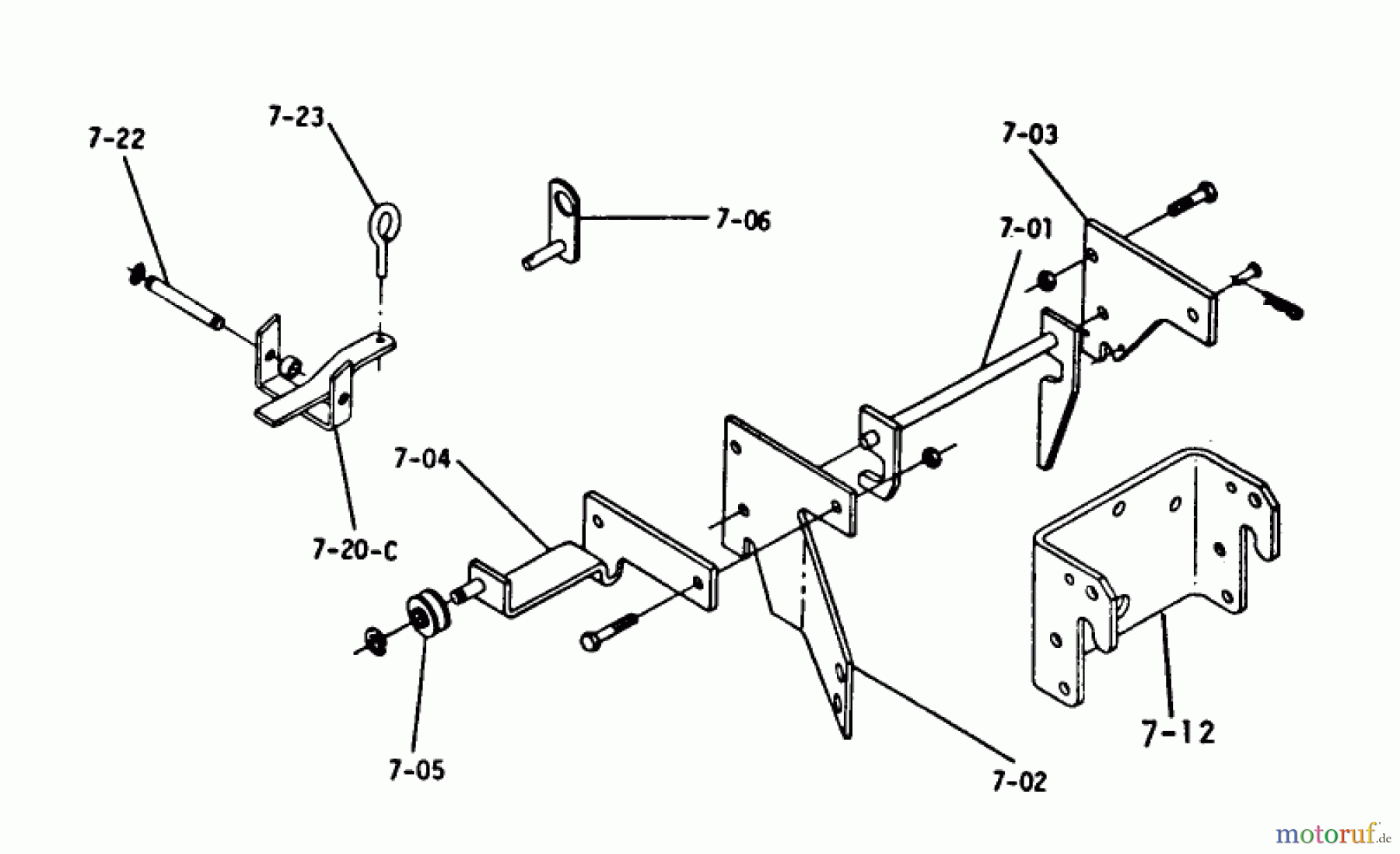  Toro Neu Mowers, Lawn & Garden Tractor Seite 1 1-0320 - Toro Raider 14 Tractor, 1972 7.000 HITCH ASSEMBLIES (PLATE 7.1)