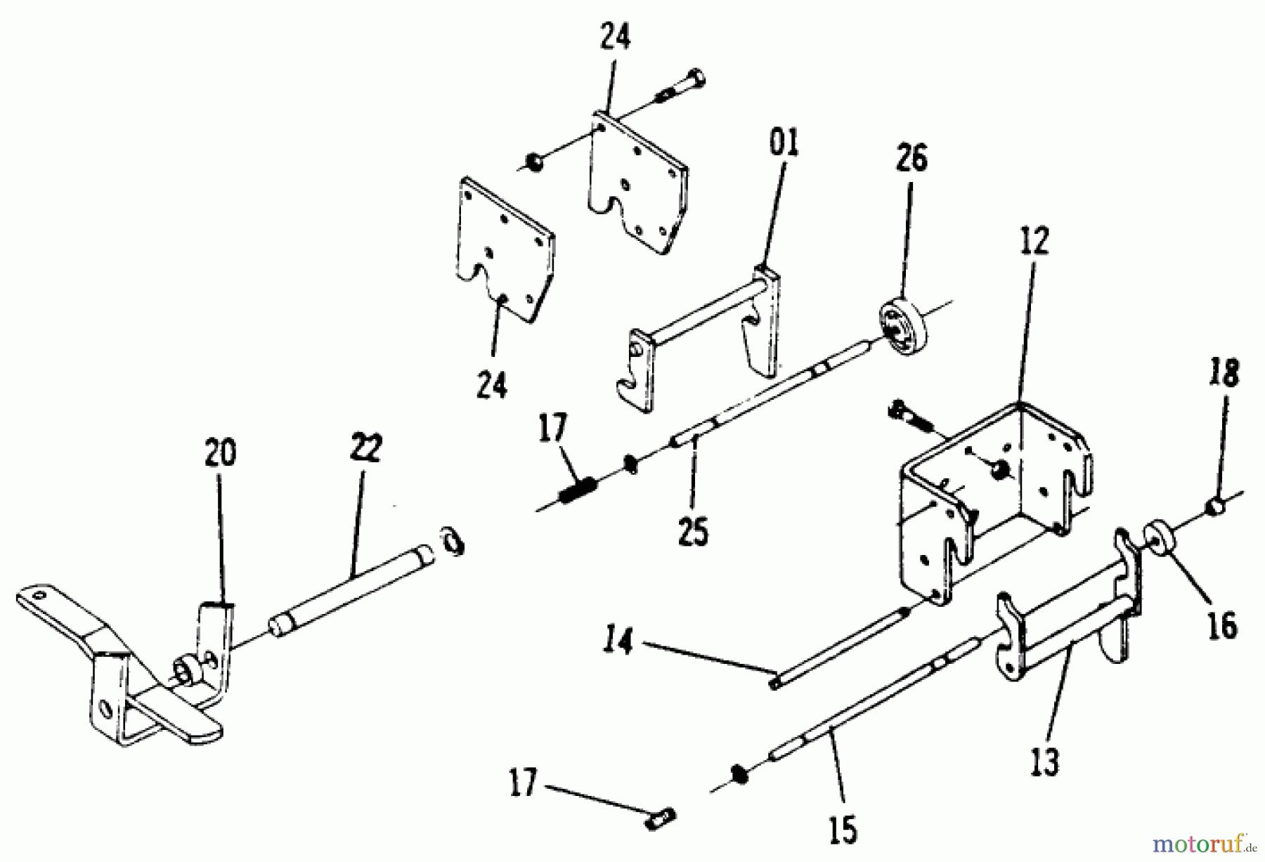 Toro Neu Mowers, Lawn & Garden Tractor Seite 1 1-0360 - Toro Raider 10 8-Speed Tractor, 1973 HITCH ASSEMBLIES