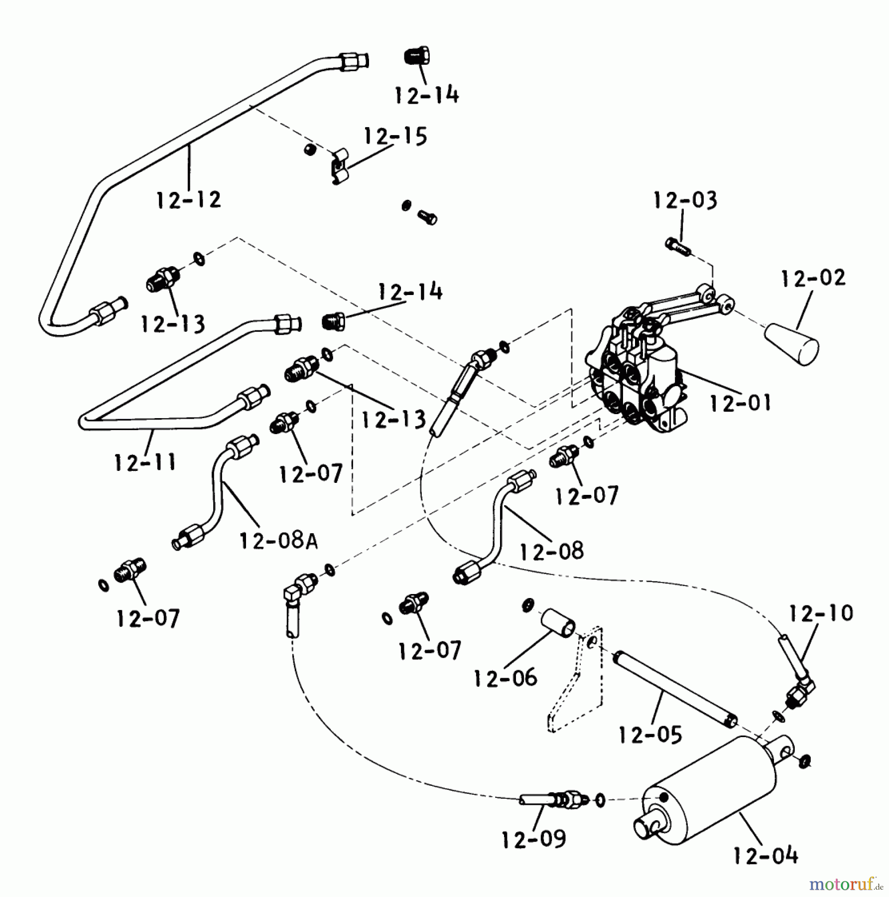  Toro Neu Mowers, Lawn & Garden Tractor Seite 1 1-0612 (D-180) - Toro D-180 Automatic Tractor, 1975 12.000 HYDRAULIC SYSTEM (FIG. 12)