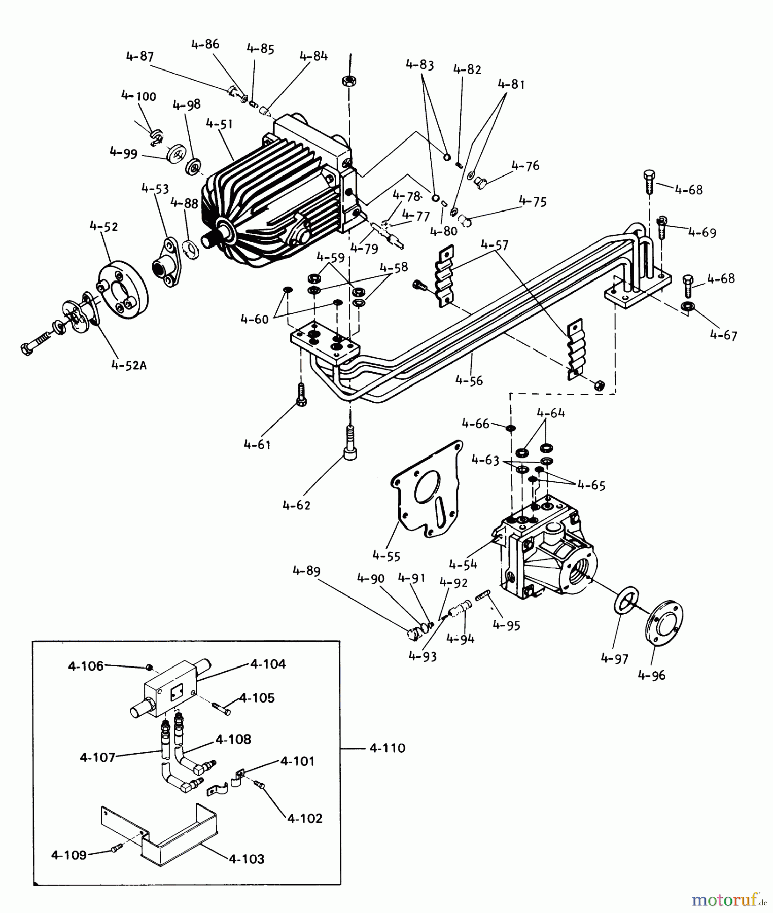 Toro Neu Mowers, Lawn & Garden Tractor Seite 1 1-0612 (D-180) - Toro D-180 Automatic Tractor, 1975 4.050 HYDROSTATIC TRANSMISSION (FIG. 4B)