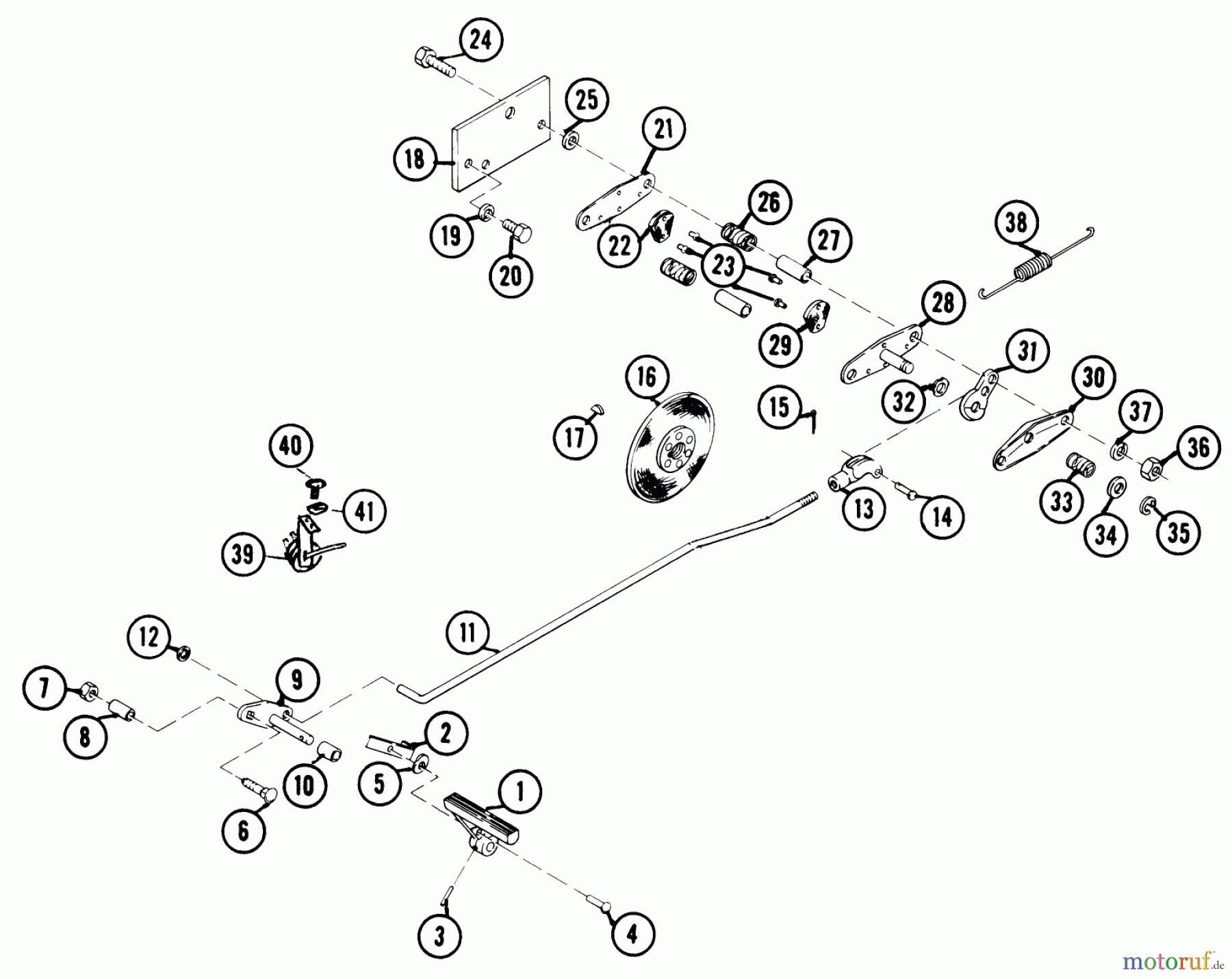 Toro Neu Mowers, Lawn & Garden Tractor Seite 1 1-0720 (B-145) - Toro B-145 Elec-Trak, 1977 BRAKE LINKAGE