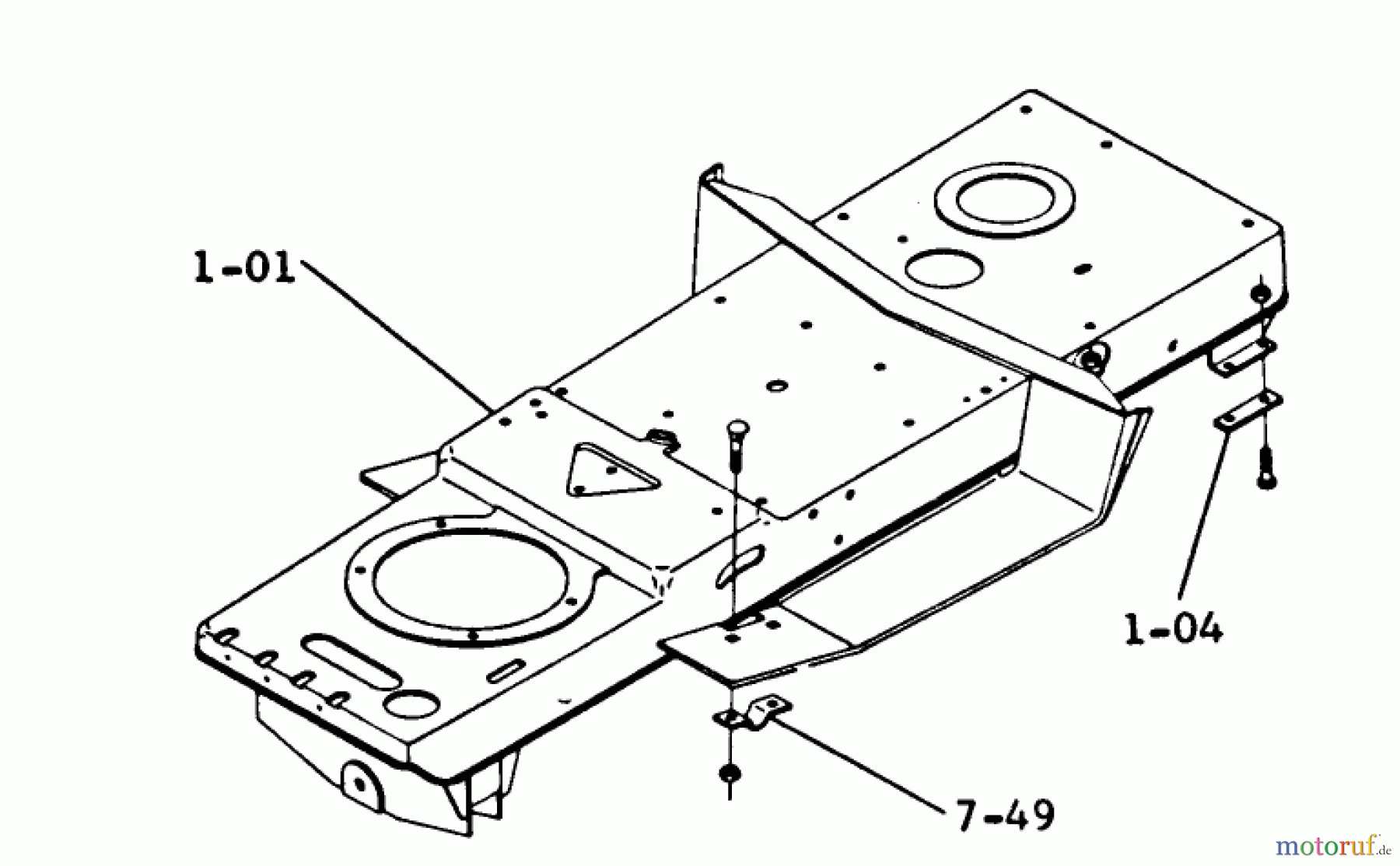  Toro Neu Mowers, Lawn & Garden Tractor Seite 1 1-8751 - Toro Lawn Ranger Tractor, 1970 1.000 FRAME ASSEMBLY