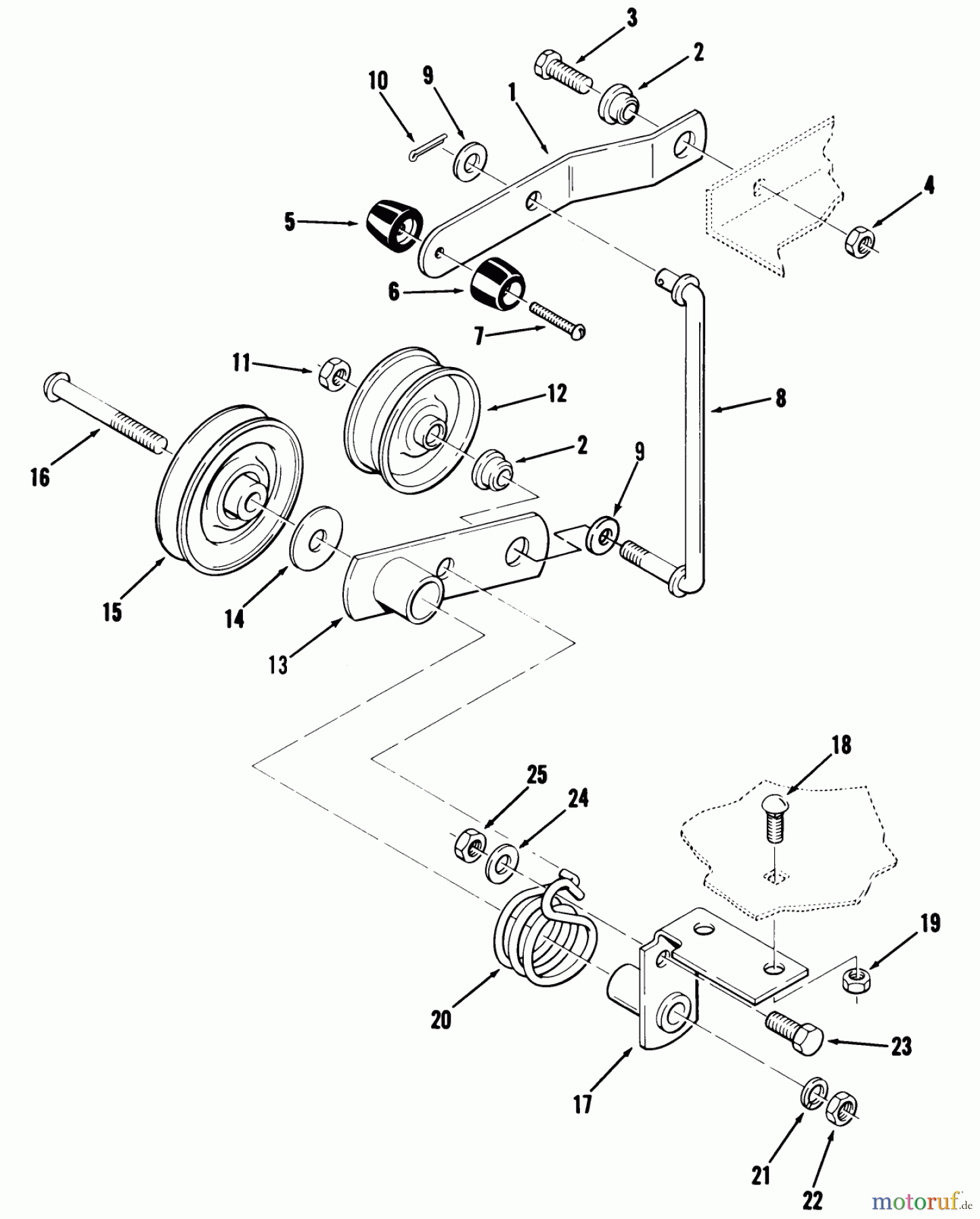  Toro Neu Mowers, Lawn & Garden Tractor Seite 1 12-11BP02 (B-115) - Toro B-115 5-Speed Tractor, 1984 CLUTCH BRAKE AND SPEED CONTROL LINKAGE