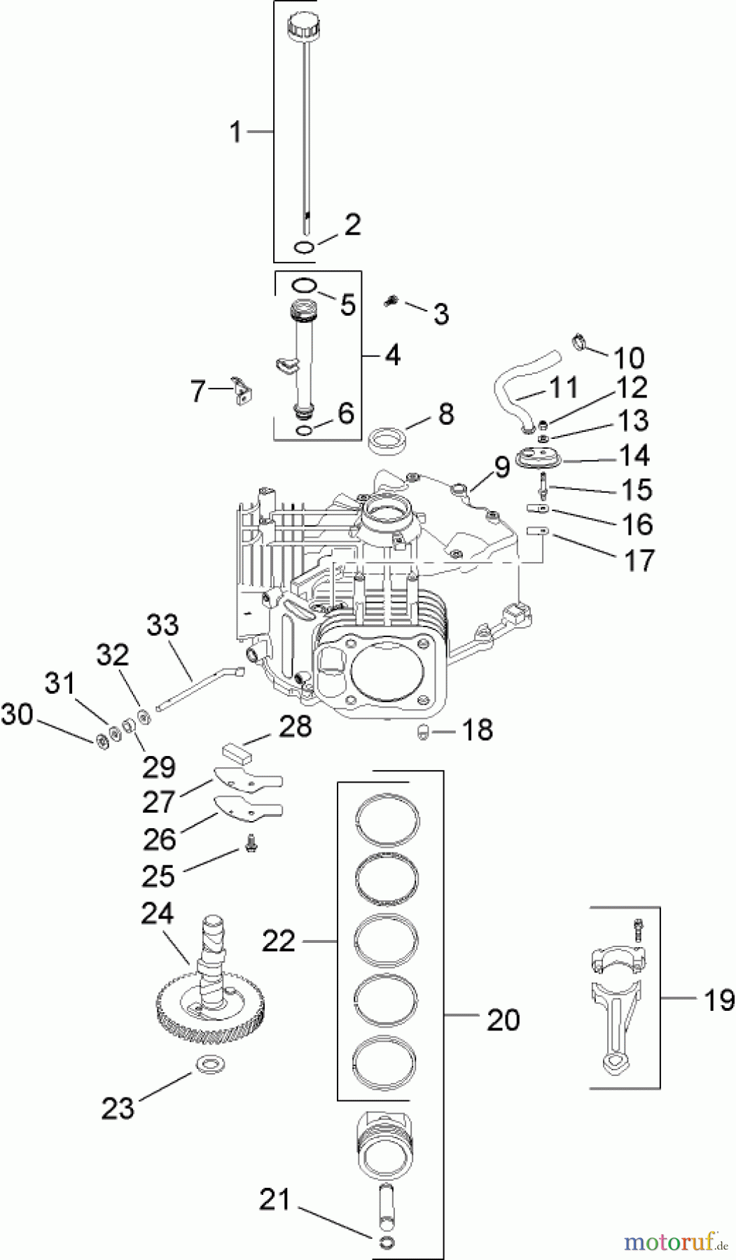Toro Neu Mowers, Lawn & Garden Tractor Seite 1 13BX60RG544 (LX425) - Toro LX425 Lawn Tractor, 2007 (1A087H10172-1E237H10144) CRANKCASE ASSEMBLY KOHLER SV720-0011
