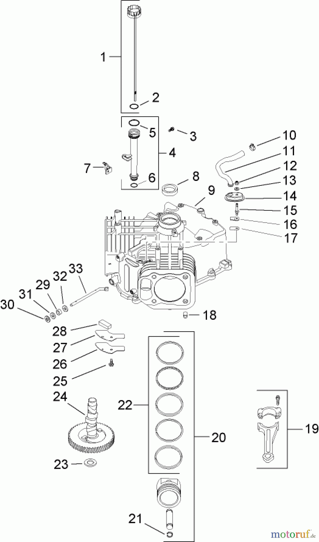 Toro Neu Mowers, Lawn & Garden Tractor Seite 1 14AP80RP744 (GT2100) - Toro GT2100 Garden Tractor, 2006 (1A136H30000-) CRANKCASE ASSEMBLY KOHLER SV720-0017