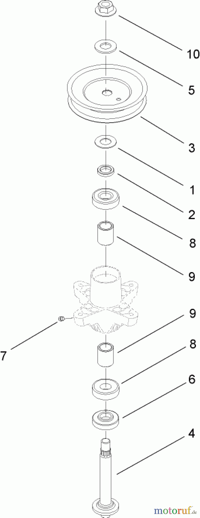  Toro Neu Mowers, Lawn & Garden Tractor Seite 1 14AP80RP744 (GT2100) - Toro GT2100 Garden Tractor, 2006 (1A136H30000-) SPINDLE ASSEMBLY NO. 112-0370