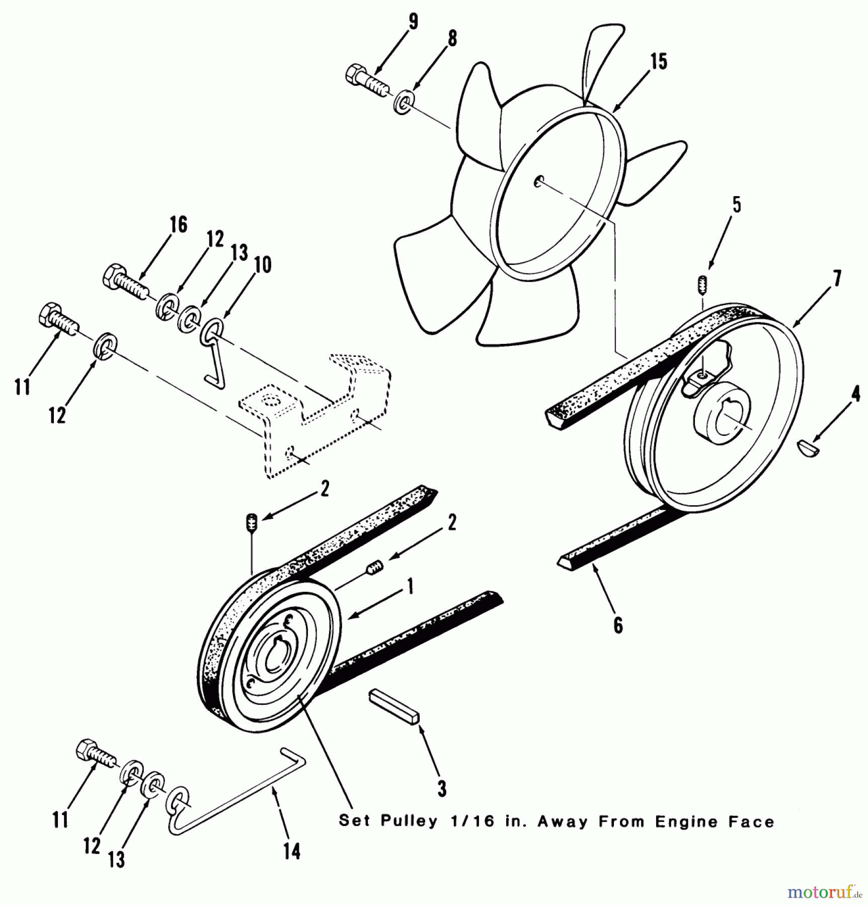  Toro Neu Mowers, Lawn & Garden Tractor Seite 1 21-12K802 (312-8) - Toro 312-8 Garden Tractor, 1986 DRIVE BELT AND PULLEYS