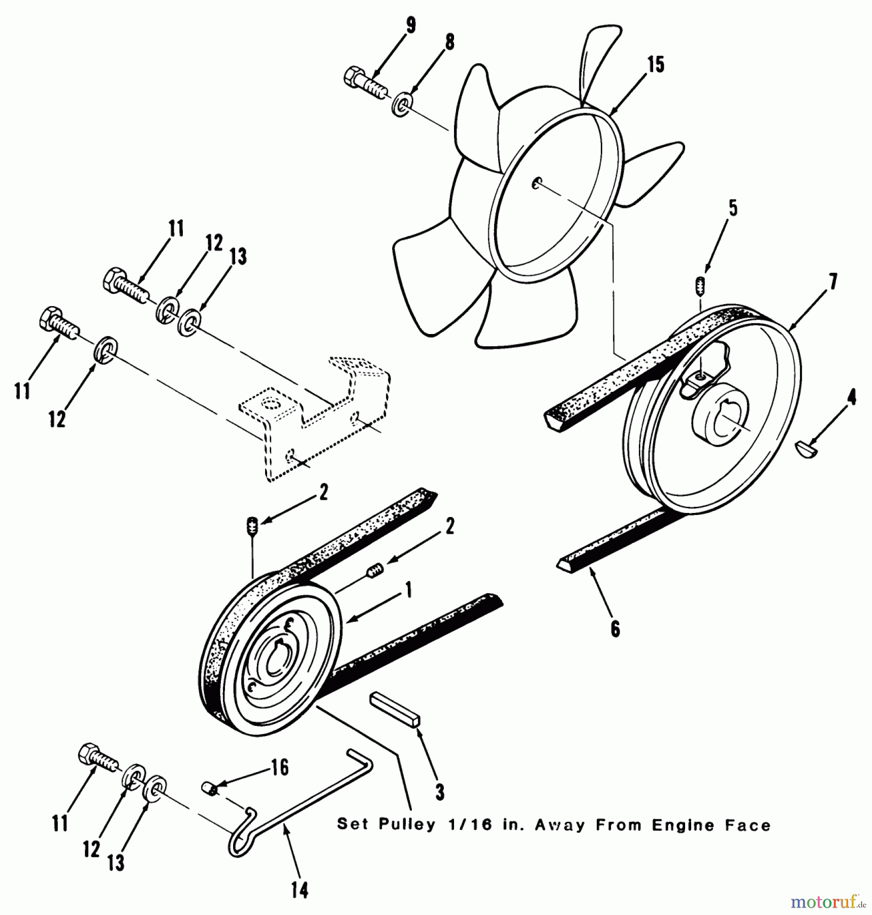  Toro Neu Mowers, Lawn & Garden Tractor Seite 1 21-08K803 (308-8) - Toro 308-8 Tractor, 1987 DRIVE BELT AND PULLEYS