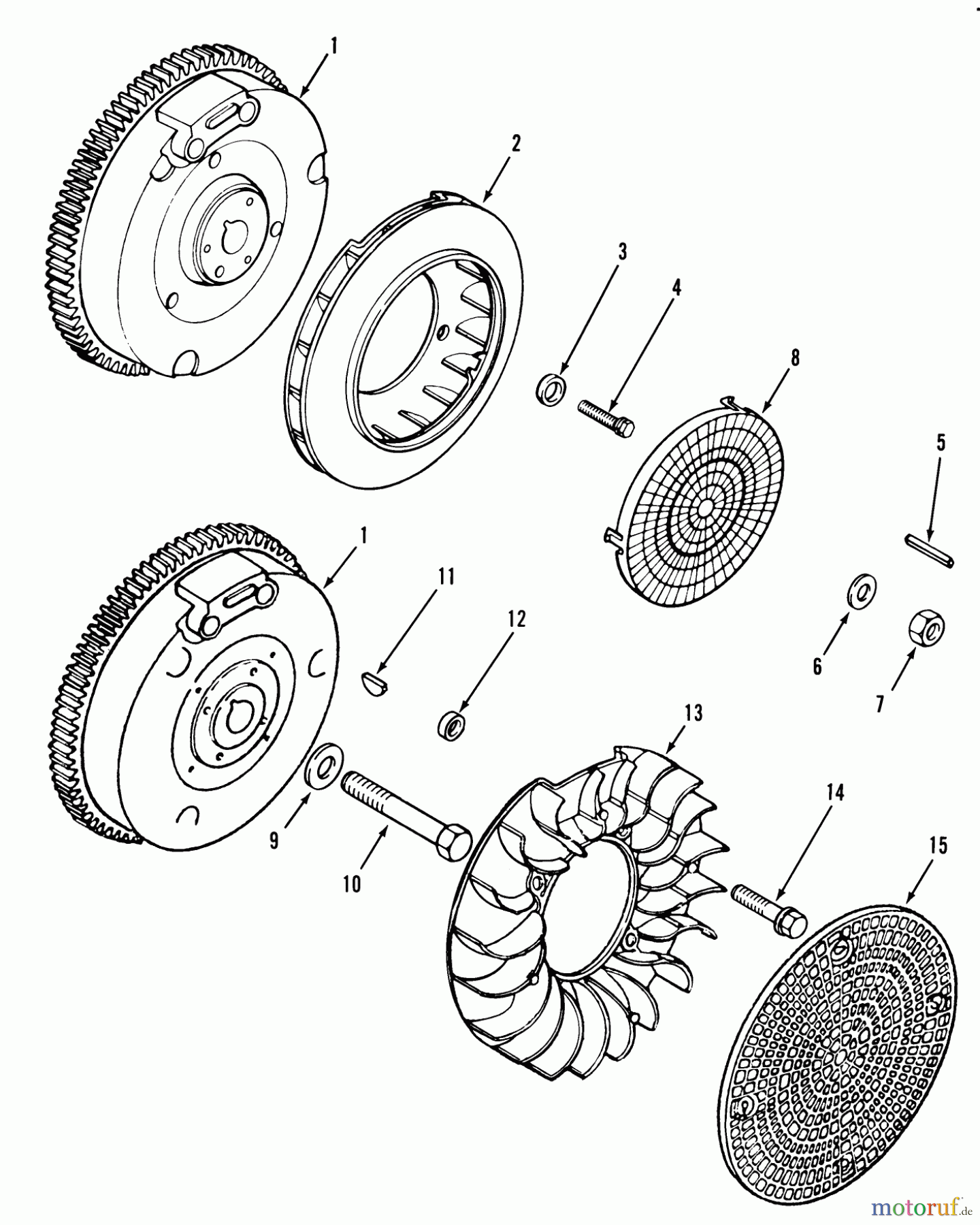  Toro Neu Mowers, Lawn & Garden Tractor Seite 1 21-10K805 (310-8) - Toro 310-8 Garden Tractor, 1988 FLYWHEEL