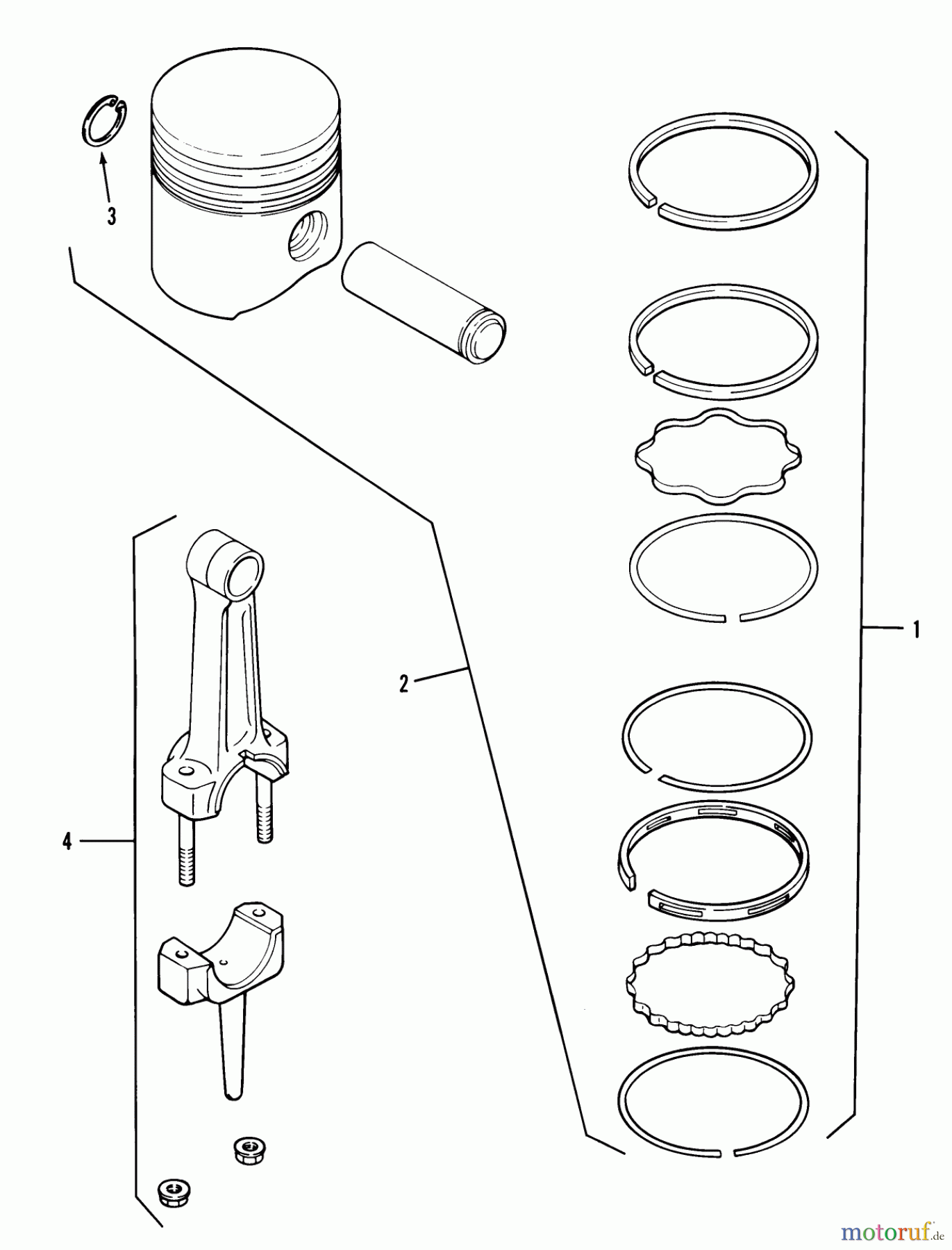  Toro Neu Mowers, Lawn & Garden Tractor Seite 1 31-14K803 (414-8) - Toro 414-8 Garden Tractor, 1988 PISTON & RINGS