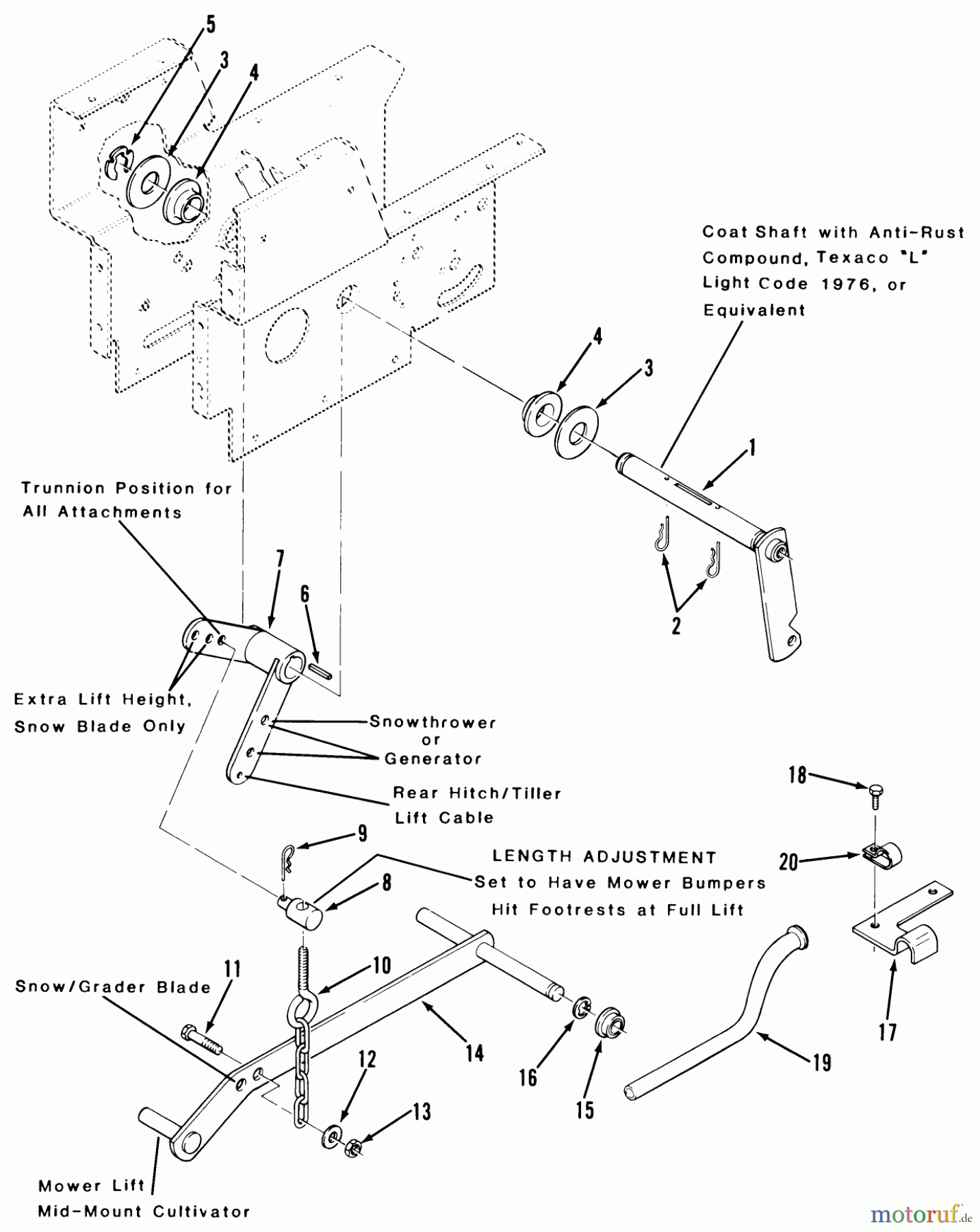 Toro Neu Mowers, Lawn & Garden Tractor Seite 1 31-17KE01 (417-A) - Toro 417-A Garden Tractor, 1985 HYDRAULIC LIFT LINKAGE-400 SERIES