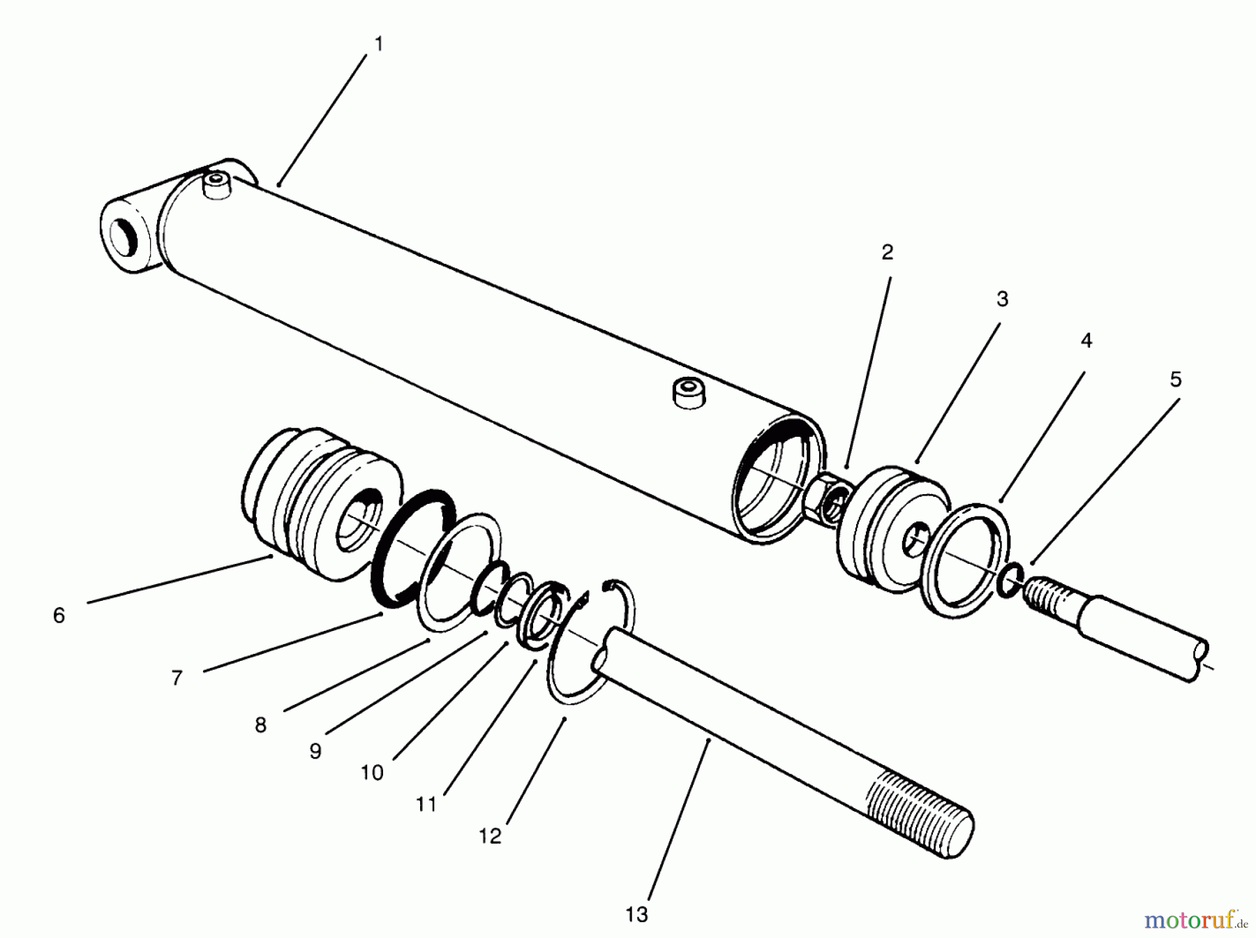 Toro Neu Mowers, Lawn & Garden Tractor Seite 1 30610 (120) - Toro Proline 120, 1995 (590001-591299) HYDRAULIC LIFT CYLINDER NO. 54-0150