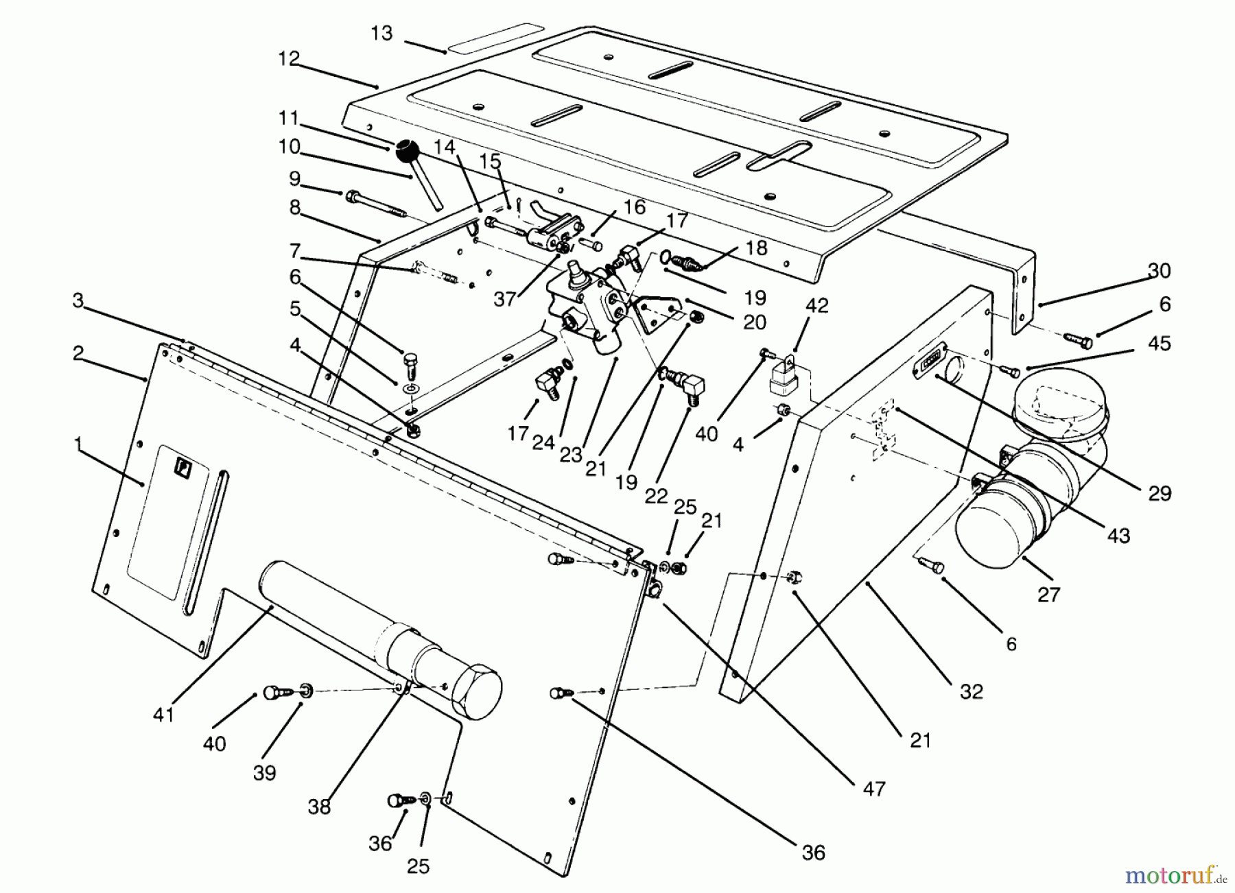Toro Neu Mowers, Lawn & Garden Tractor Seite 1 30610 (120) - Toro Proline 120, 1995 (590001-591299) SEAT SUPPORT ASSEMBLY