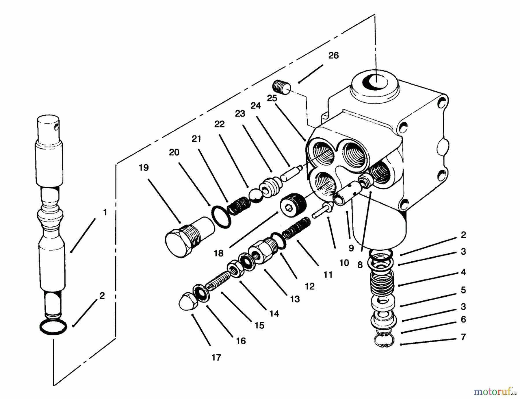  Toro Neu Mowers, Lawn & Garden Tractor Seite 1 30610 (120) - Toro Proline 120, 1995 (591300-599999) VALVE ASSEMBLY NO. 54-0090