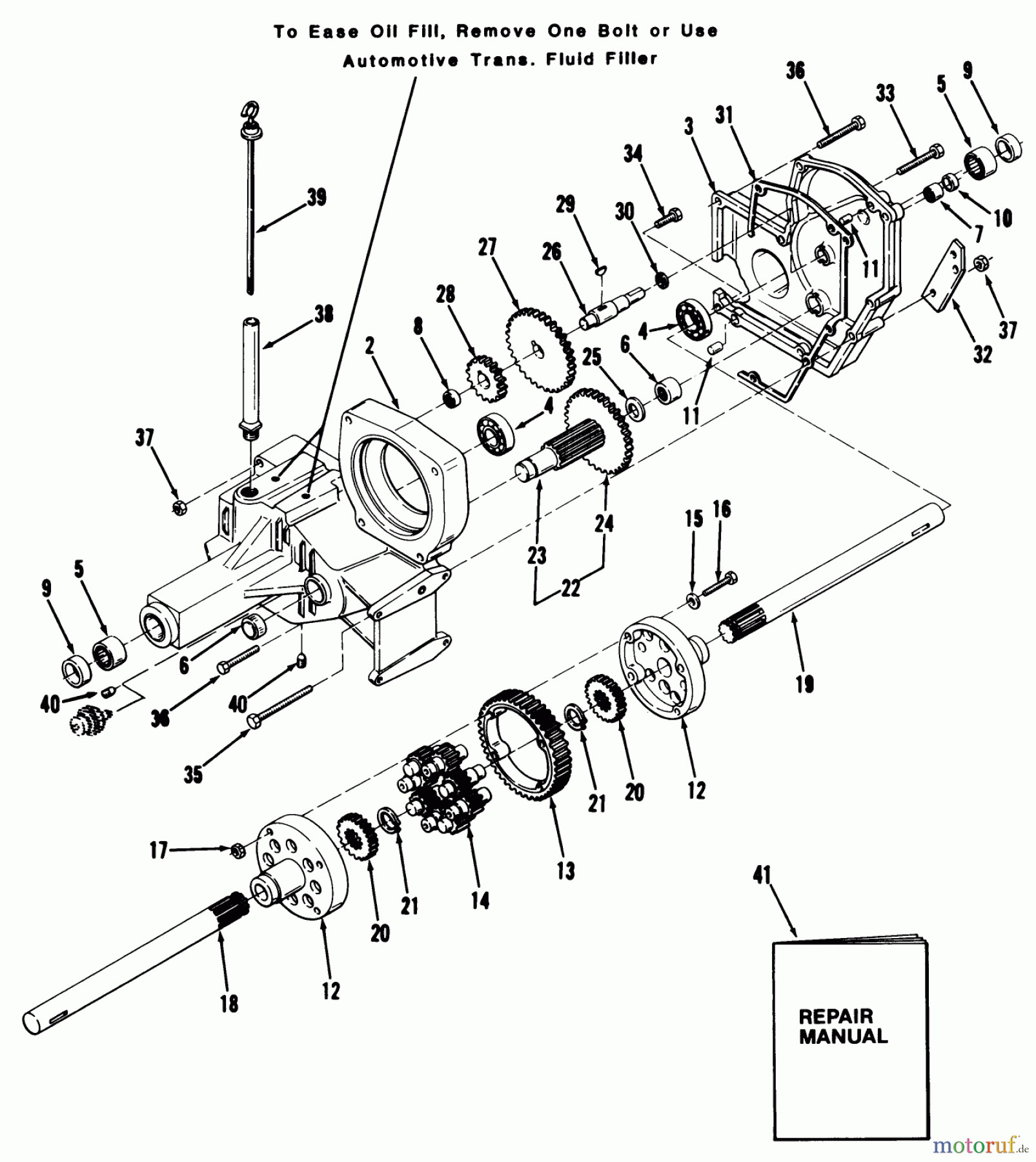  Toro Neu Mowers, Lawn & Garden Tractor Seite 1 31-12KE01 (312-H) - Toro 312-H Garden Tractor, 1990 TRANSAXLE 312-H, 416-H