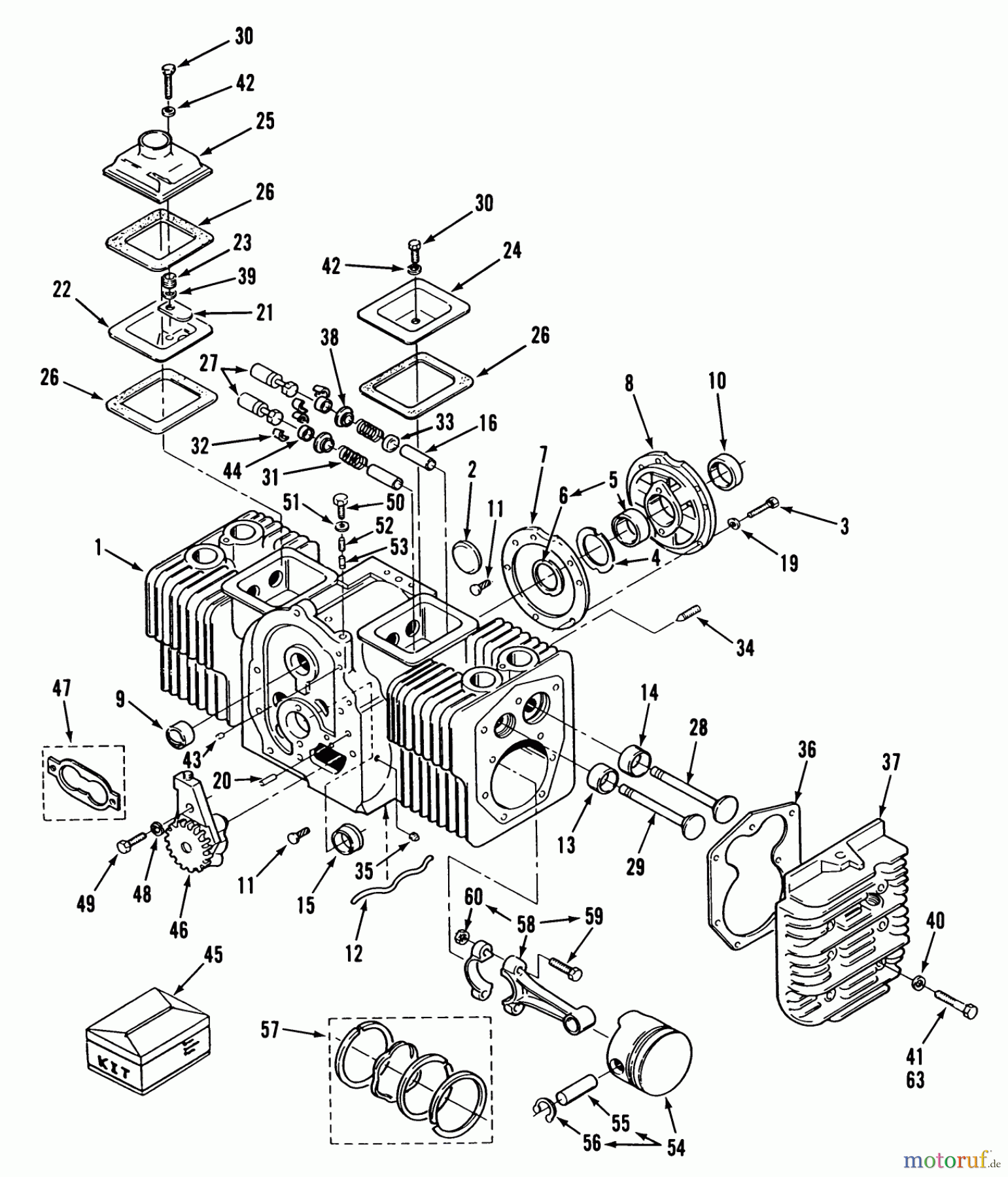  Toro Neu Mowers, Lawn & Garden Tractor Seite 1 31-20OE01 (520-H) - Toro 520-H Garden Tractor, 1988 ENGINE CYLINDER BLOCK