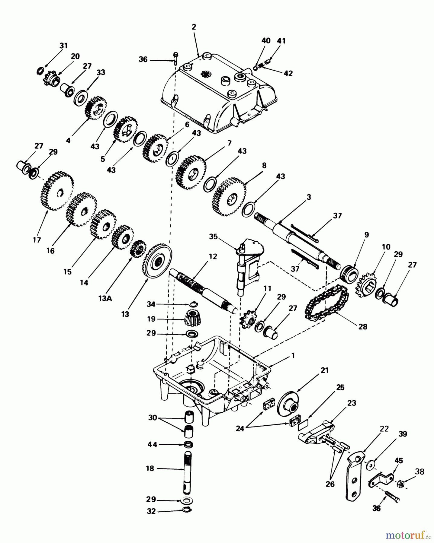  Toro Neu Mowers, Rear-Engine Rider 56138 (8-32) - Toro 8-32 Rear Engine Rider, 1987 (7000001-7999999) TRANSMISSION MODEL 770A