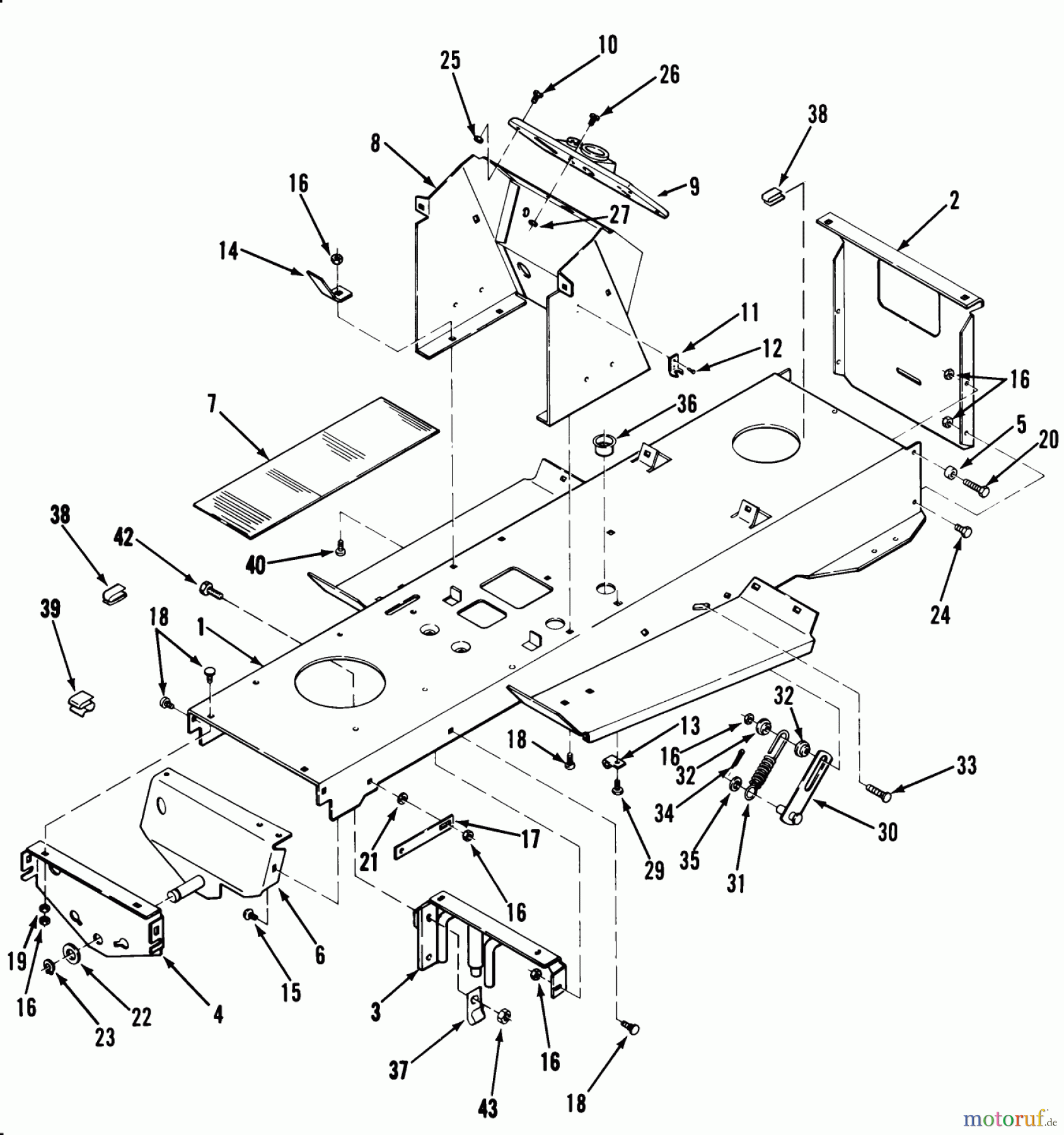  Toro Neu Mowers, Lawn & Garden Tractor Seite 1 32-08B402 (208-4) - Toro 208-4 Tractor, 1988 FRAME, SHEET METAL AND COVERS #1