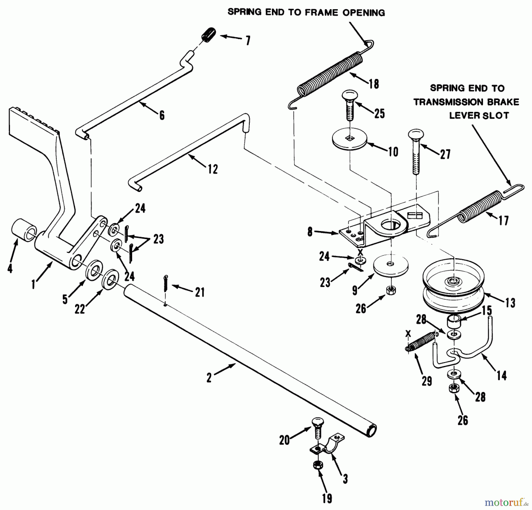  Toro Neu Mowers, Lawn & Garden Tractor Seite 1 32-10B502 (210-5) - Toro 210-5 Tractor, 1991 (1000001-1999999) BRAKE & IDLER ASSEMBLY (210-5 & 212-5)