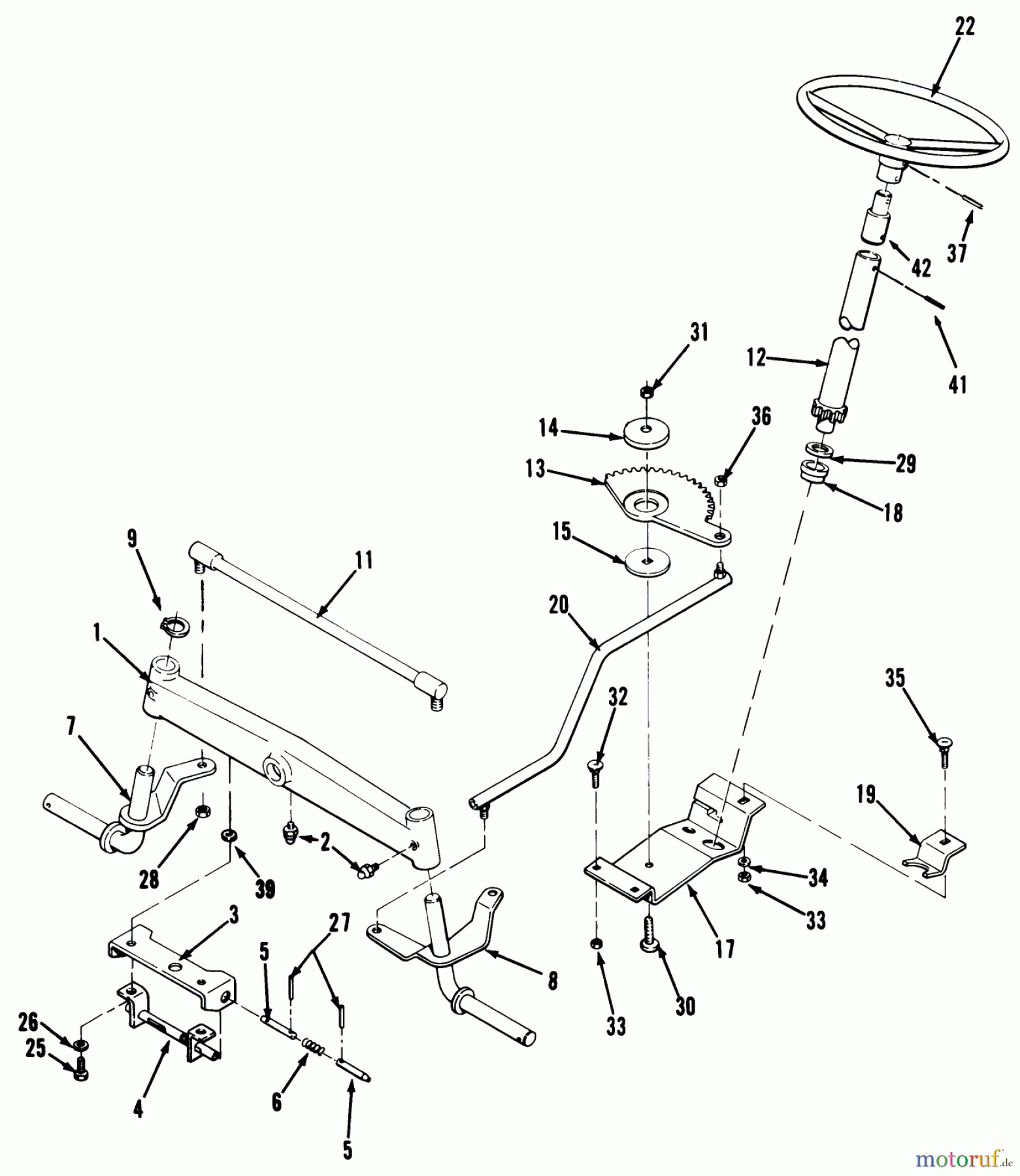  Toro Neu Mowers, Lawn & Garden Tractor Seite 1 32-12B5A2 (212-5) - Toro 212-5 Tractor, 1991 (1000001-1999999) FRONT AXLE & STEERING ASSEMBLY