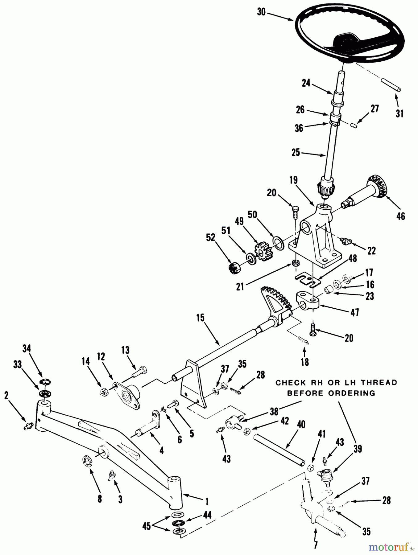 Toro Neu Mowers, Lawn & Garden Tractor Seite 1 41-20OE02 (520-H) - Toro 520-H Garden Tractor, 1991 (1000001-1999999) FRONT AXLE AND STEERING
