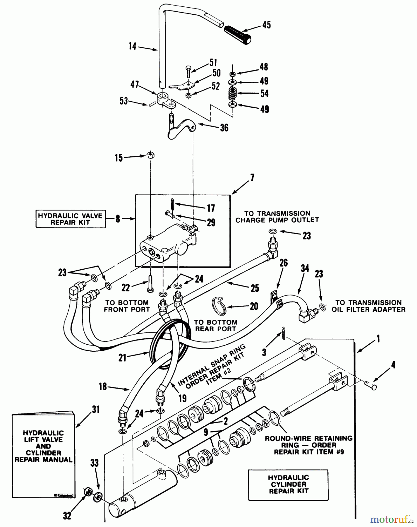 Toro Neu Mowers, Lawn & Garden Tractor Seite 1 41-20OE02 (520-H) - Toro 520-H Garden Tractor, 1991 (1000001-1999999) HYDRAULIC SYSTEM520-H