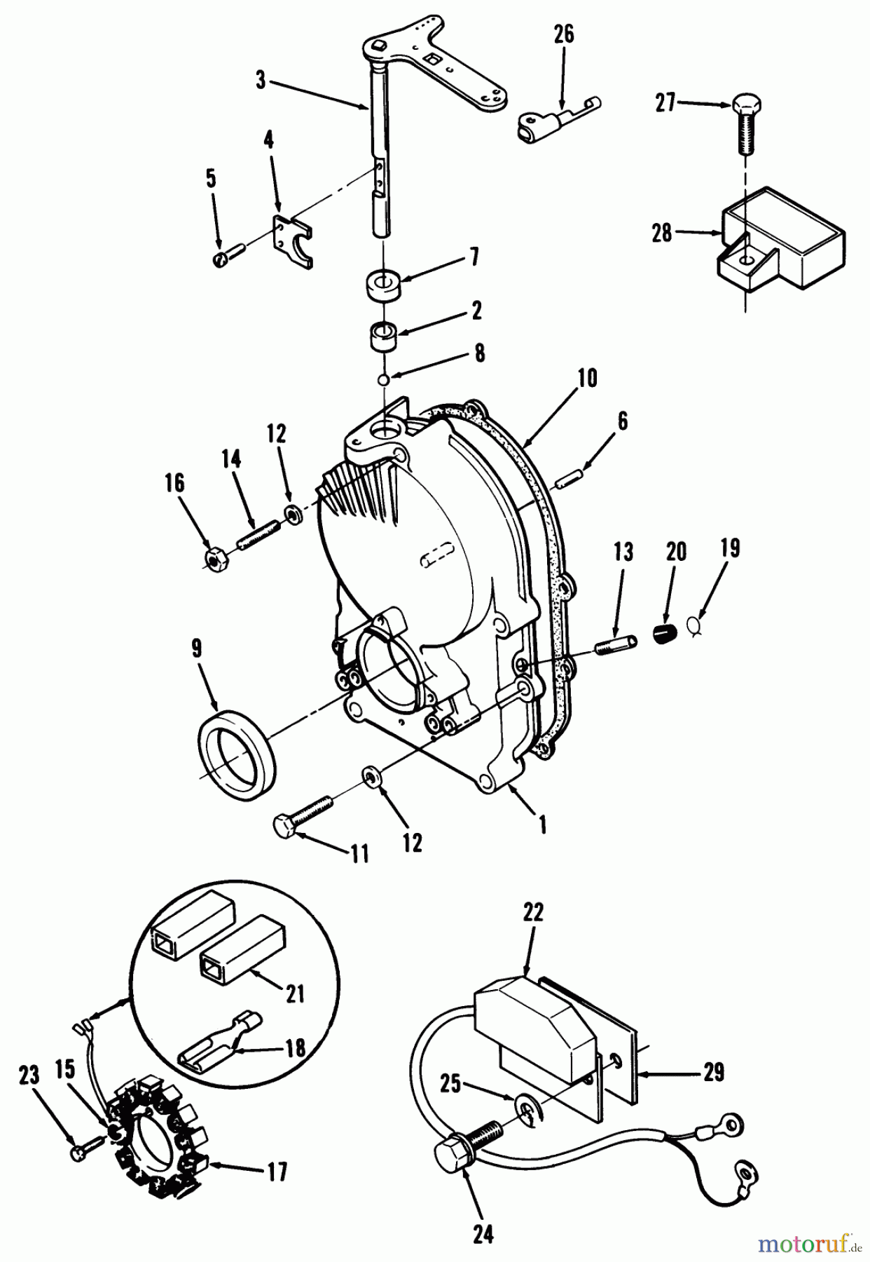 Toro Neu Mowers, Lawn & Garden Tractor Seite 1 41-20OE02 (520-H) - Toro 520-H Garden Tractor, 1991 (1000001-1999999) TORO POWER PLUS GEARCASE, IGNITION CONTROL, ALTERNATOR AND REGULATOR