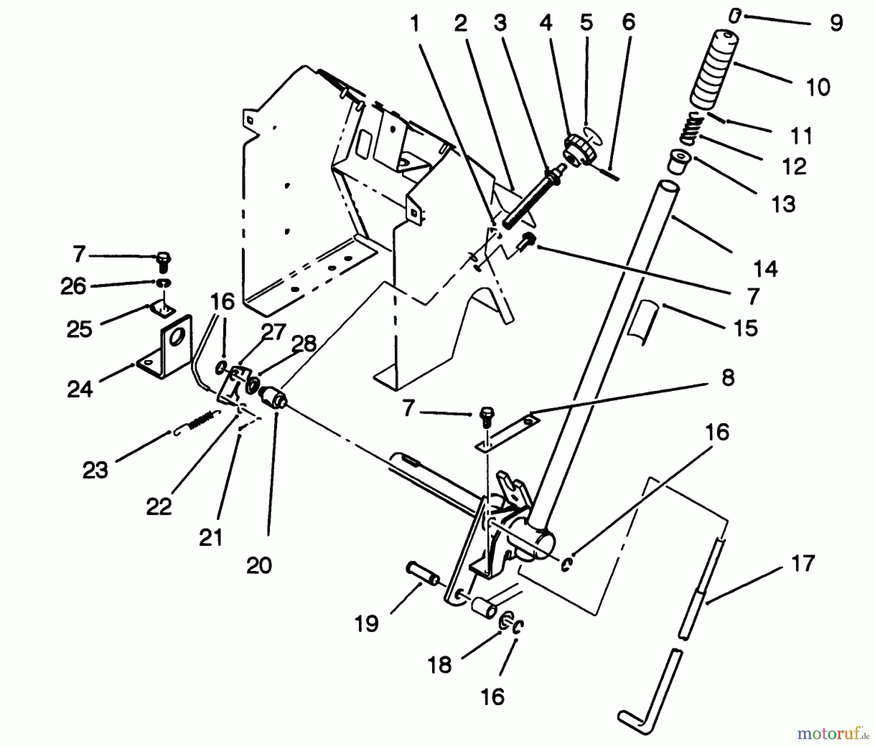  Toro Neu Mowers, Lawn & Garden Tractor Seite 1 42-16BE01 (246-H) - Toro 246-H Yard Tractor, 1992 (2000001-2999999) LIFT BAR LINKAGE ASSEMBLY