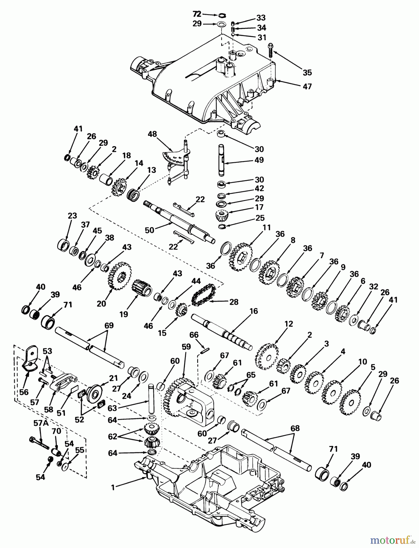  Toro Neu Mowers, Lawn & Garden Tractor Seite 1 57300 (8-32) - Toro 8-32 Front Engine Rider, 1980 (0000001-0999999) PEERLESS TRANSAXLE MODEL 801B