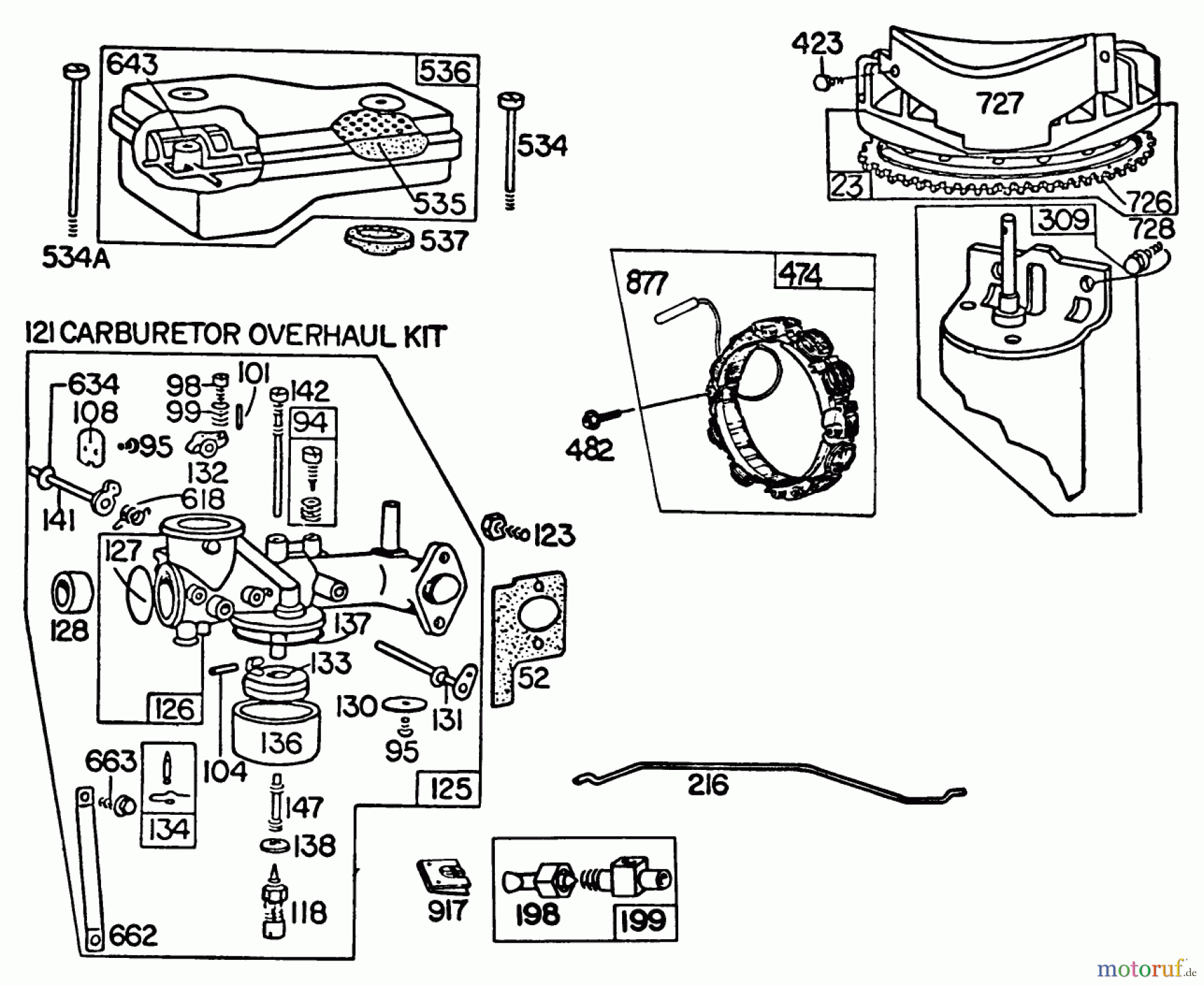  Toro Neu Mowers, Lawn & Garden Tractor Seite 1 57300 (8-32) - Toro 8-32 Front Engine Rider, 1983 (3000001-3999999) ENGINE BRIGGS & STRATTON MODEL 252707-0230-01 (MODEL 57360) #1