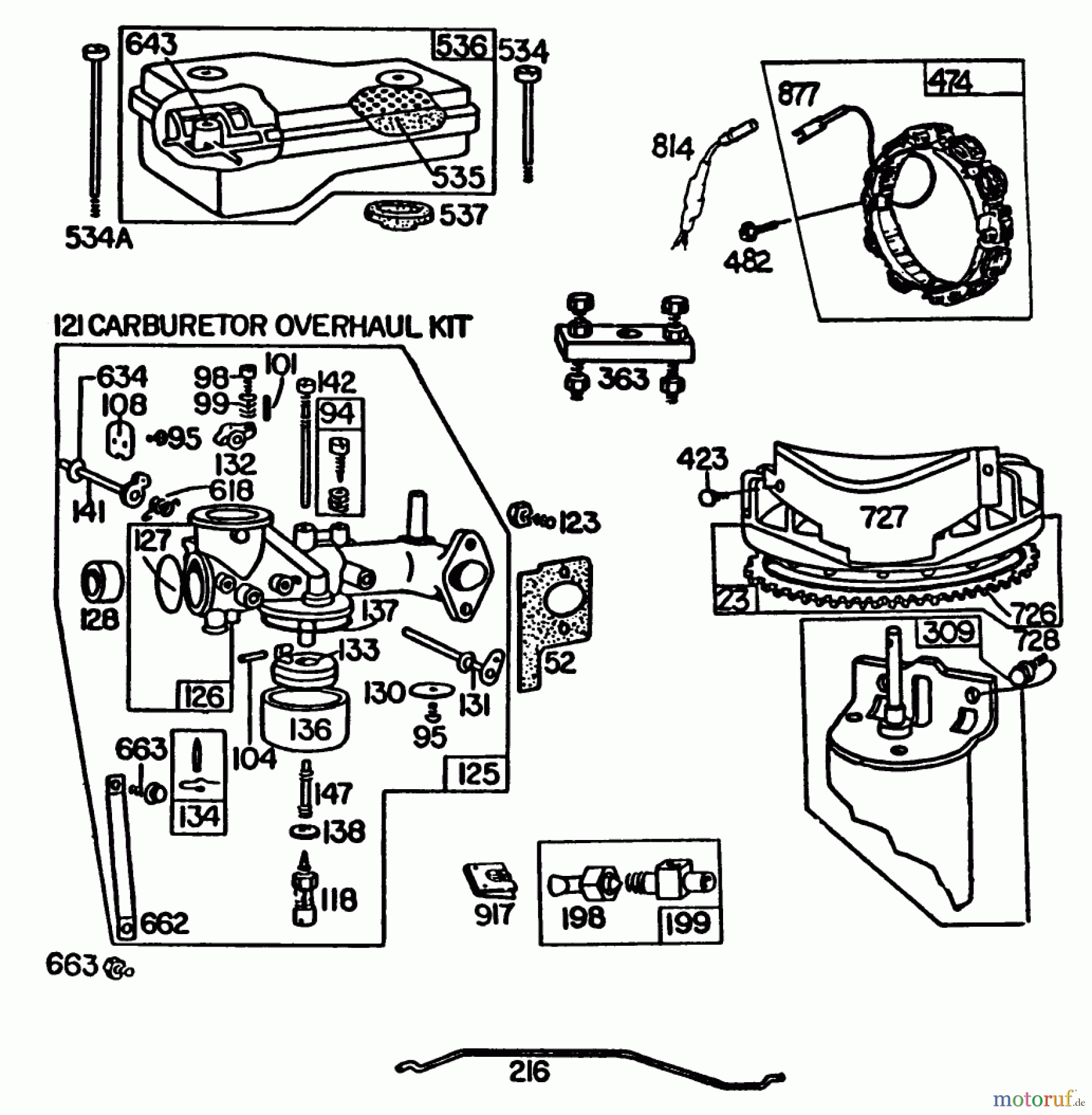 Toro Neu Mowers, Lawn & Garden Tractor Seite 1 57300 (8-32) - Toro 8-32 Front Engine Rider, 1983 (3000001-3999999) ENGINE BRIGGS & STRATTON MODEL 252707-0637-01 (MODEL 57360) #1