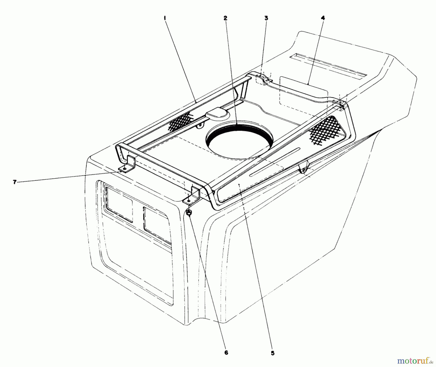  Toro Neu Mowers, Lawn & Garden Tractor Seite 1 57300 (8-32) - Toro 8-32 Front Engine Rider, 1983 (3000001-3999999) HOOD DUCT ASSEMBLY