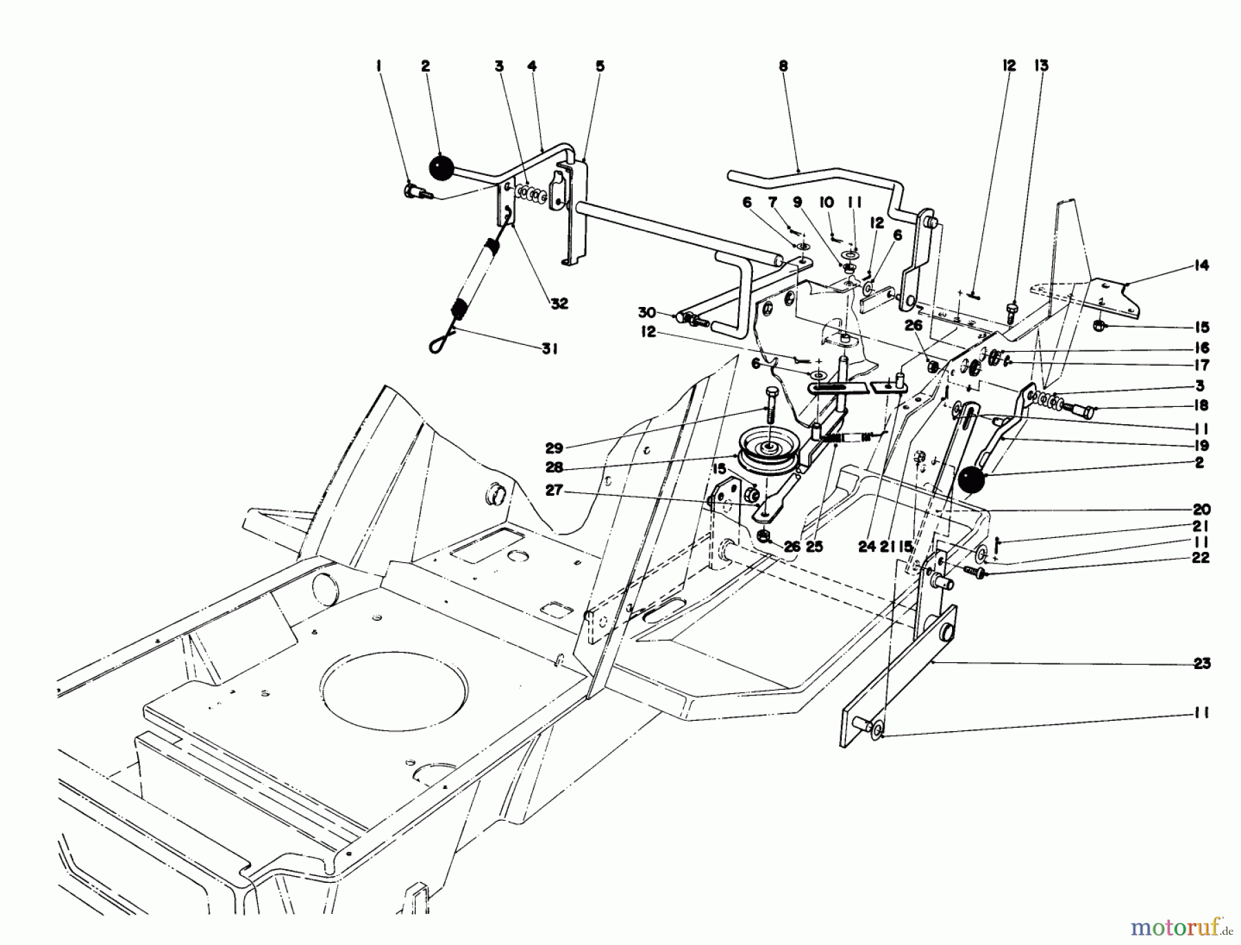  Toro Neu Mowers, Lawn & Garden Tractor Seite 1 57356 (11-42) - Toro 11-42 Lawn Tractor, 1984 (4000001-4999999) SHIFT & CLUTCH ASSEMBLY