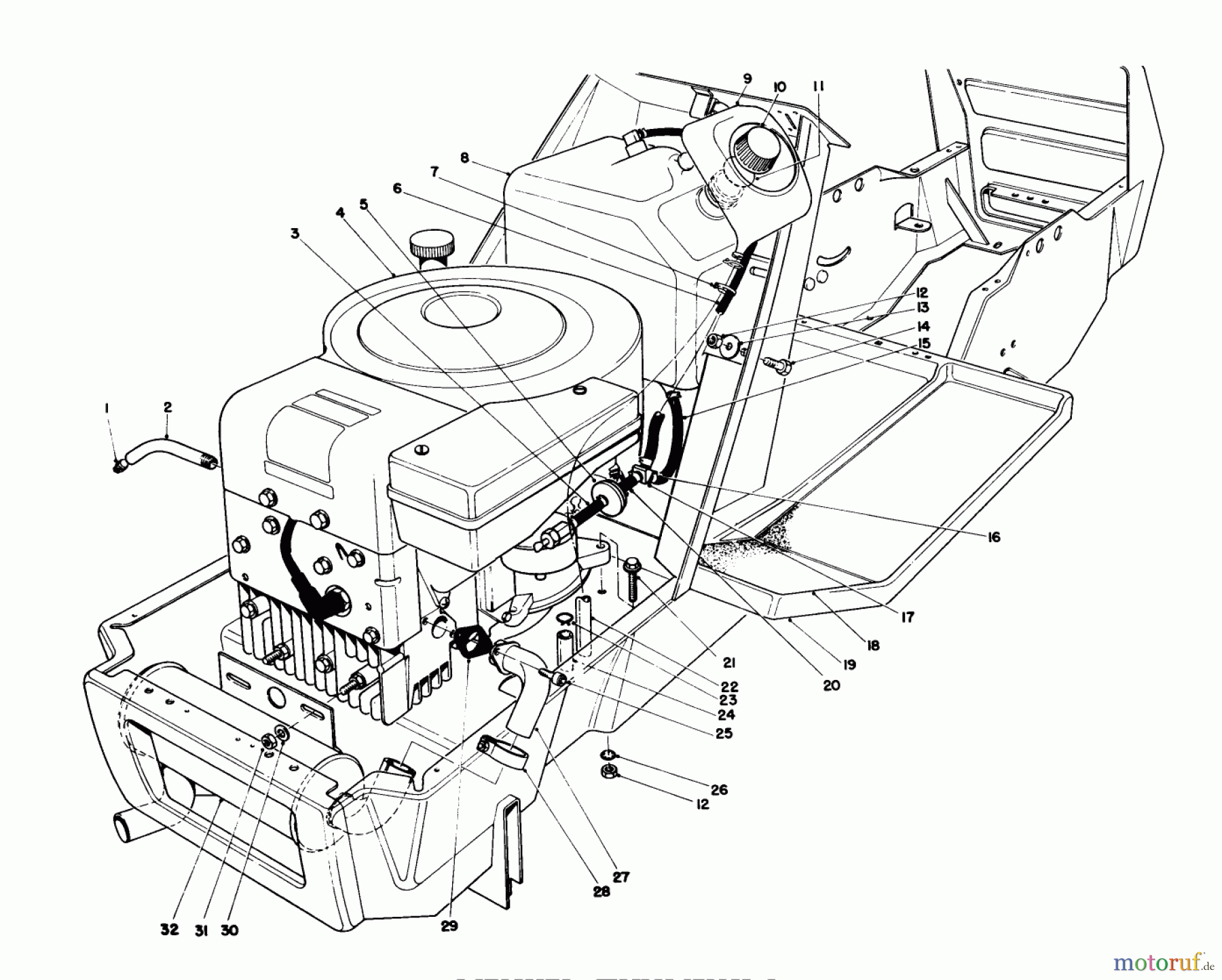 Toro Neu Mowers, Lawn & Garden Tractor Seite 1 57357 (11-44) - Toro 11-44 Lawn Tractor, 1985 (5000001-5999999) ENGINE ASSEMBLY